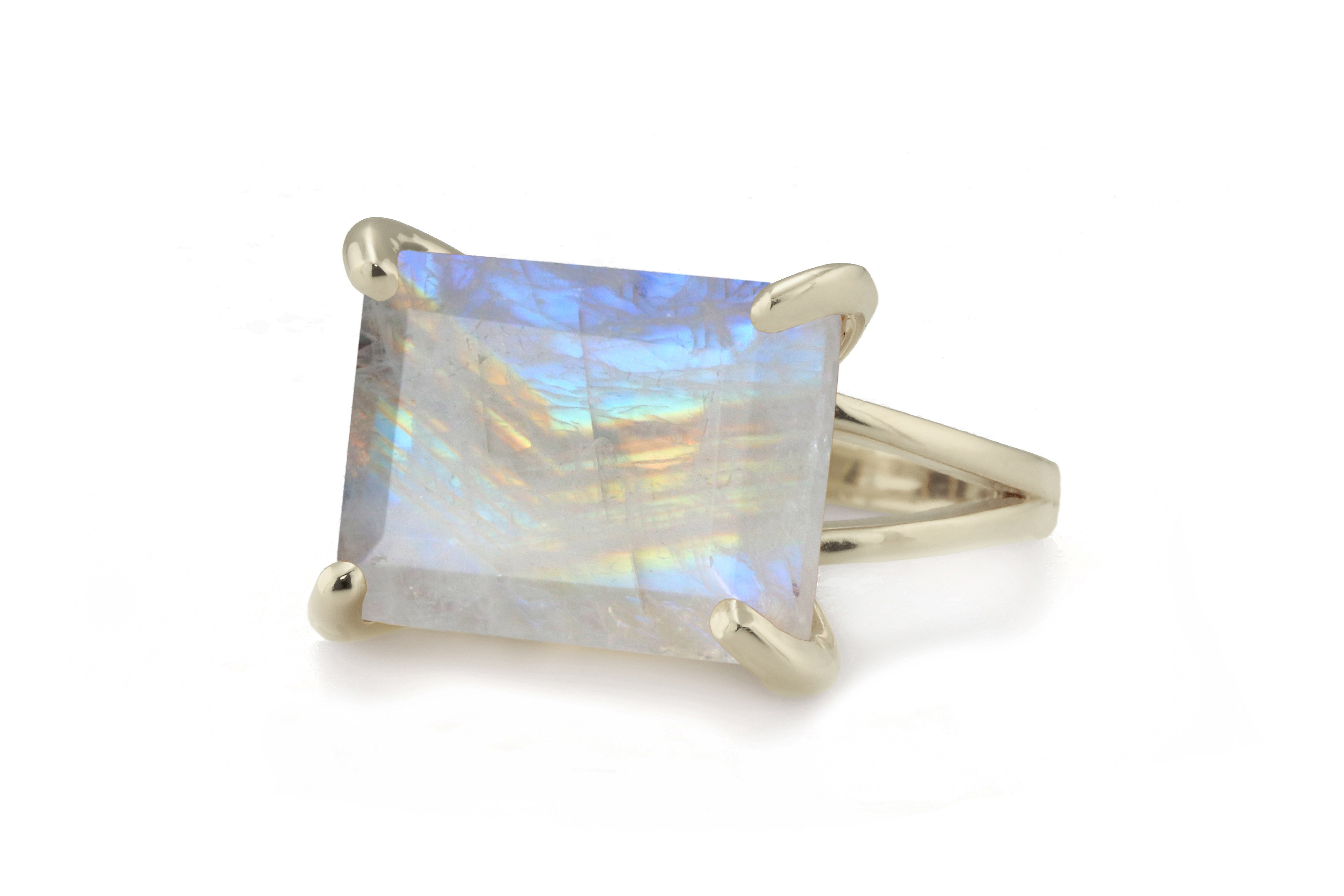 Moonstone Ring in 14k Rose Gold Rings Anemone Jewelry