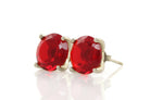 Round Ruby Stud Earrings in Gold Earrings Anemone Unique