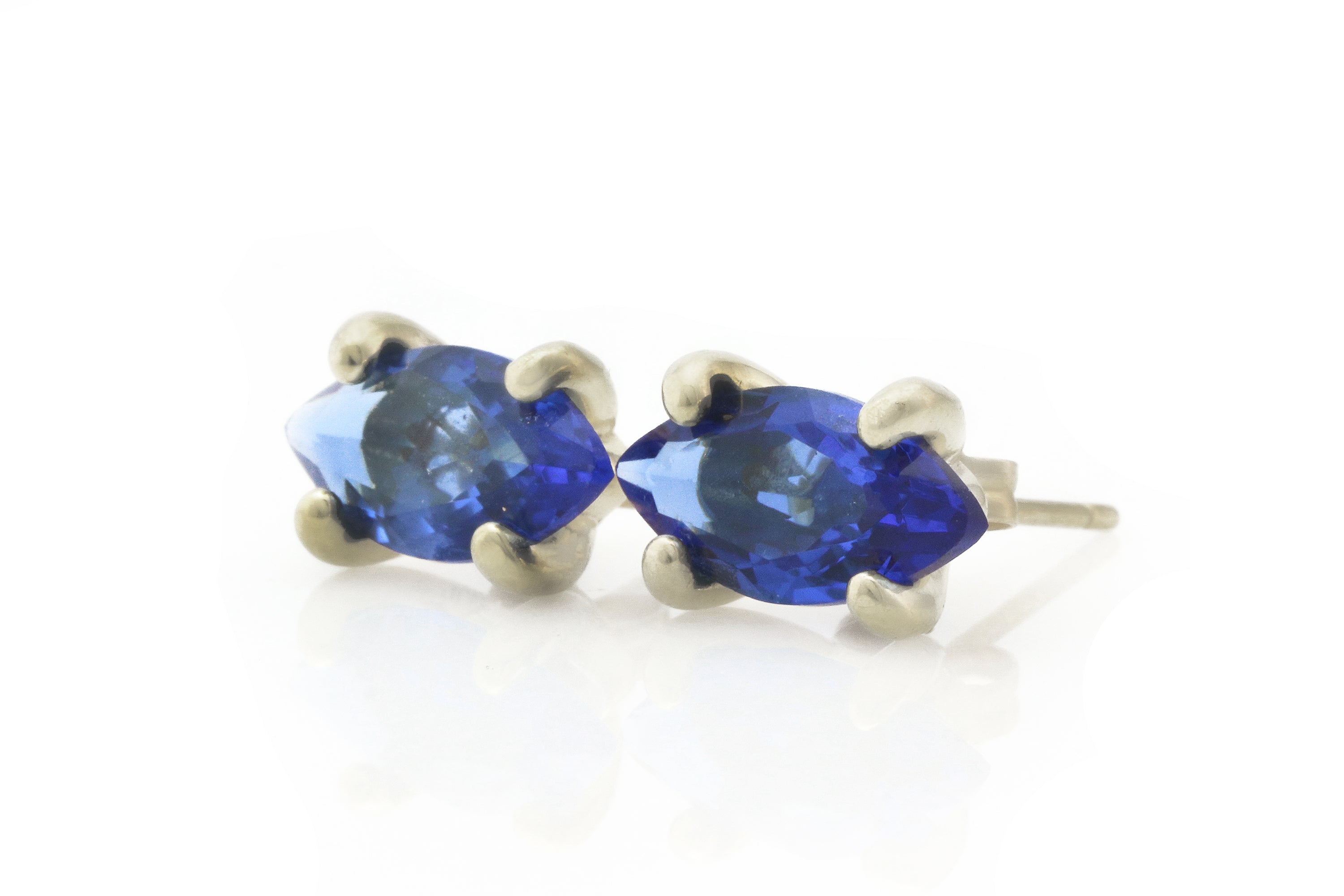 Sleek Marquise Sapphire Earrings in Gold Earrings Anemone Unique