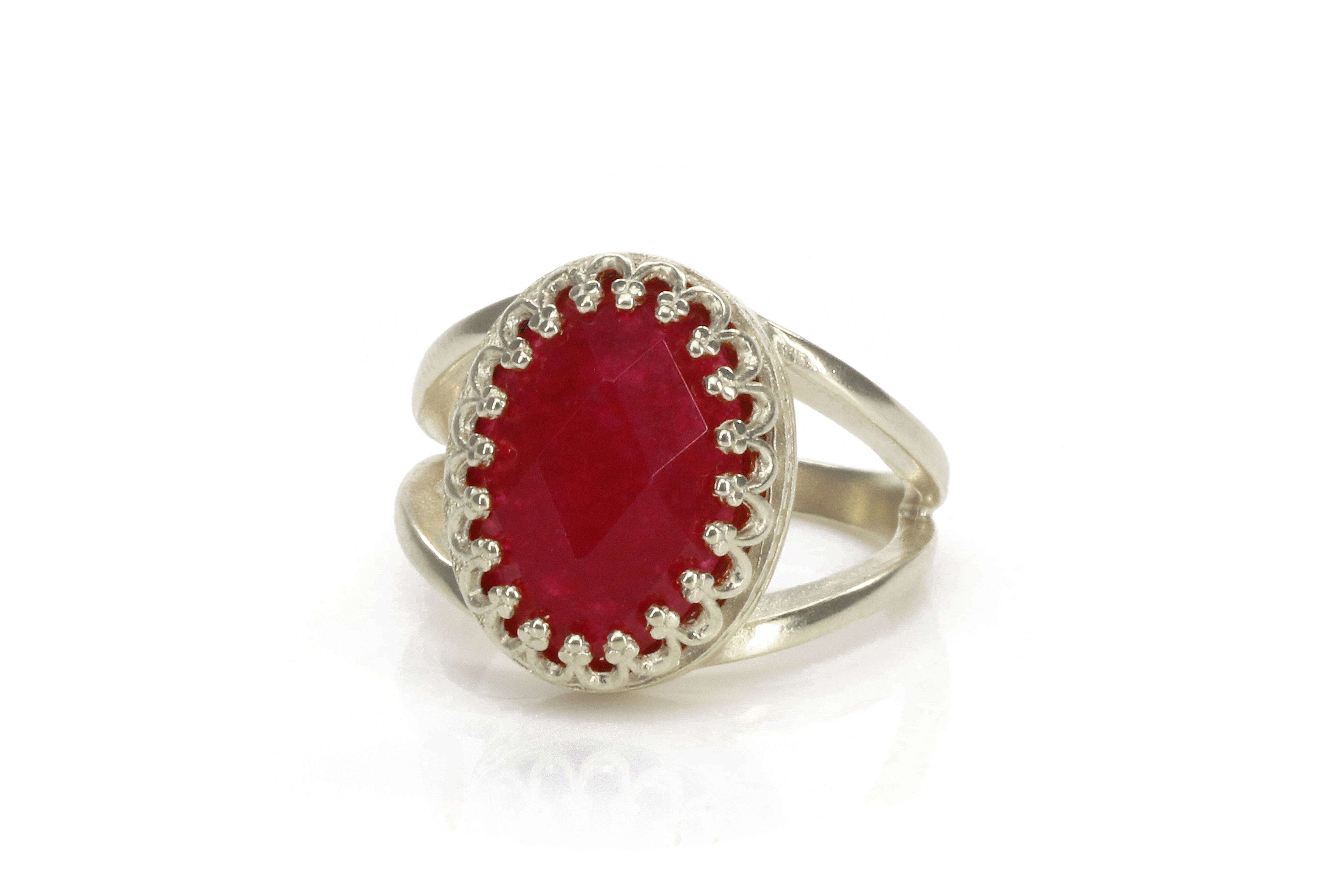Stylish 14k Gold Red Jade Ring Rings Anemone Jewelry