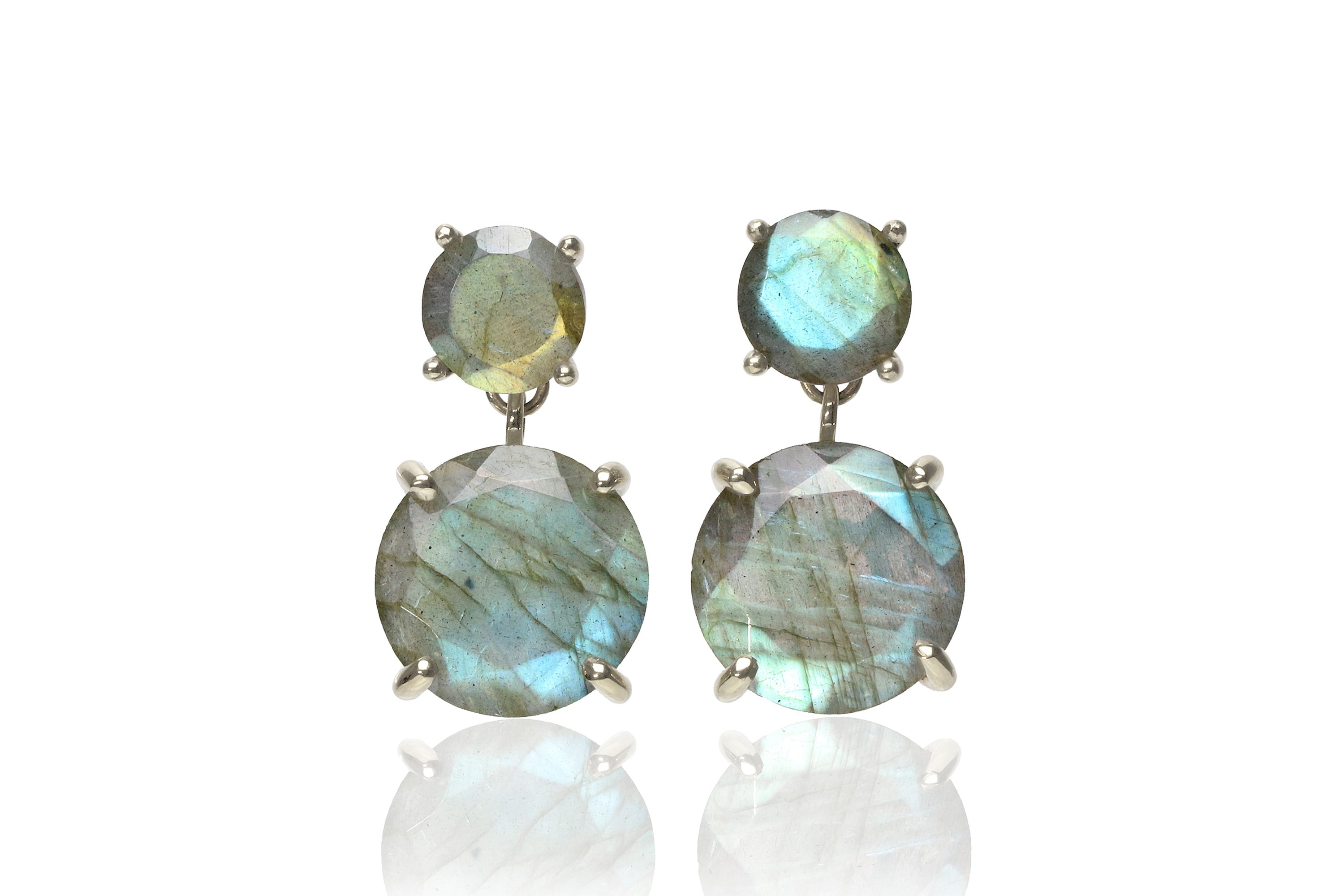 Statement Labradorite Earrings in Gold Earrings Anemone Jewelry