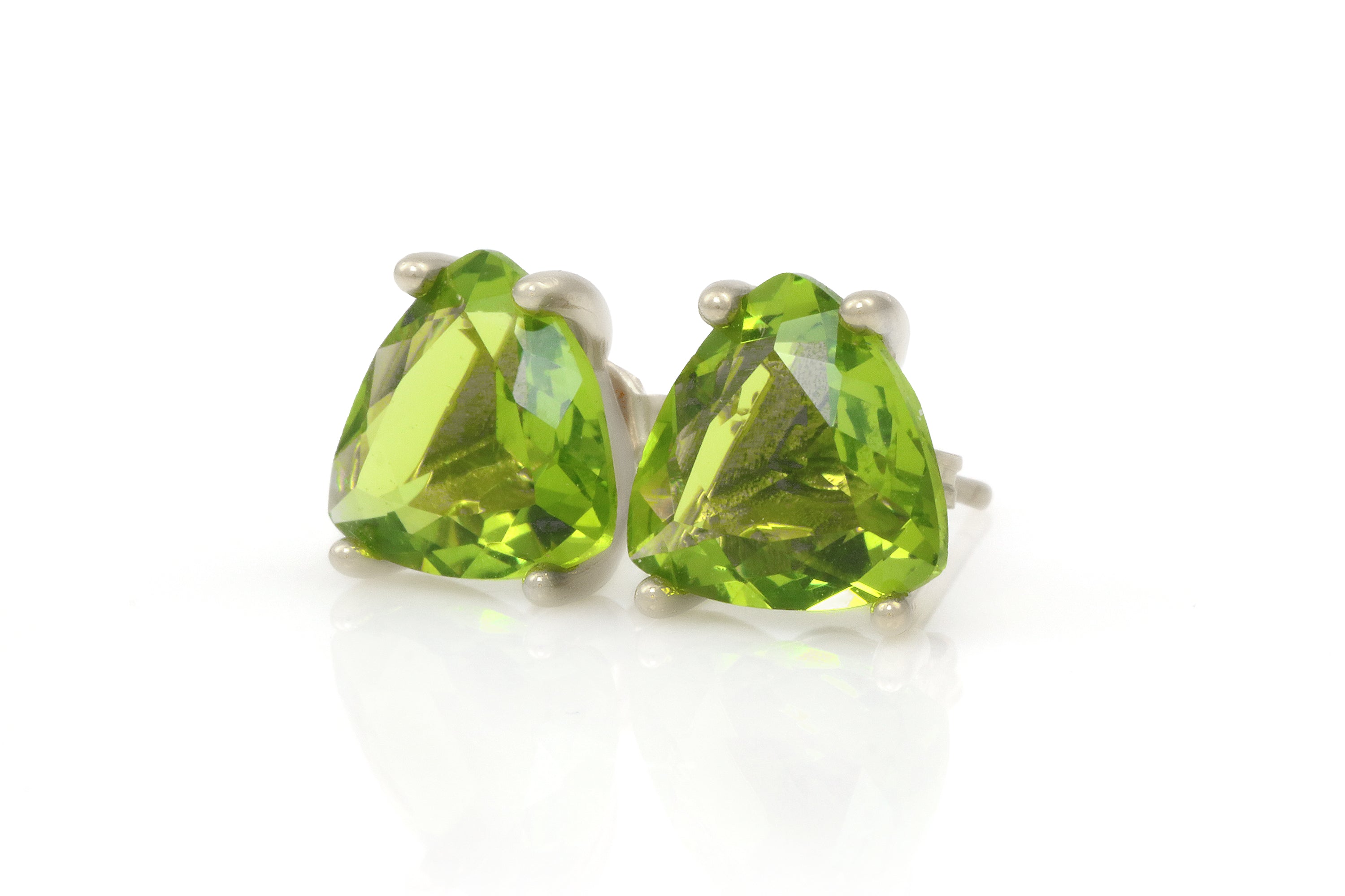 Trillion Peridot Earrings in Gold Earrings Anemone Unique