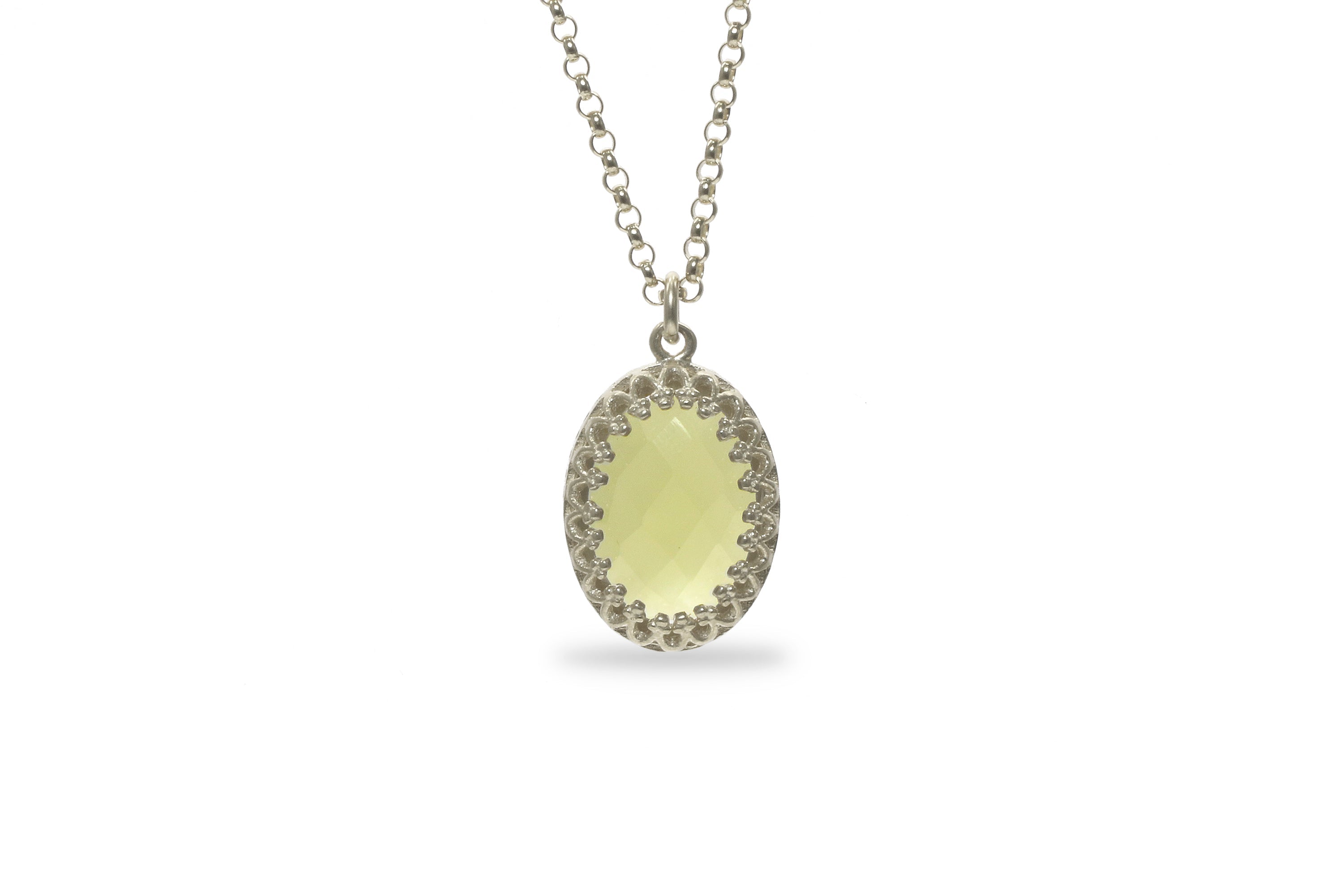Dazzling Oval Cut Lemon Quartz Gold Pendant Necklace necklaces Anemone Jewelry