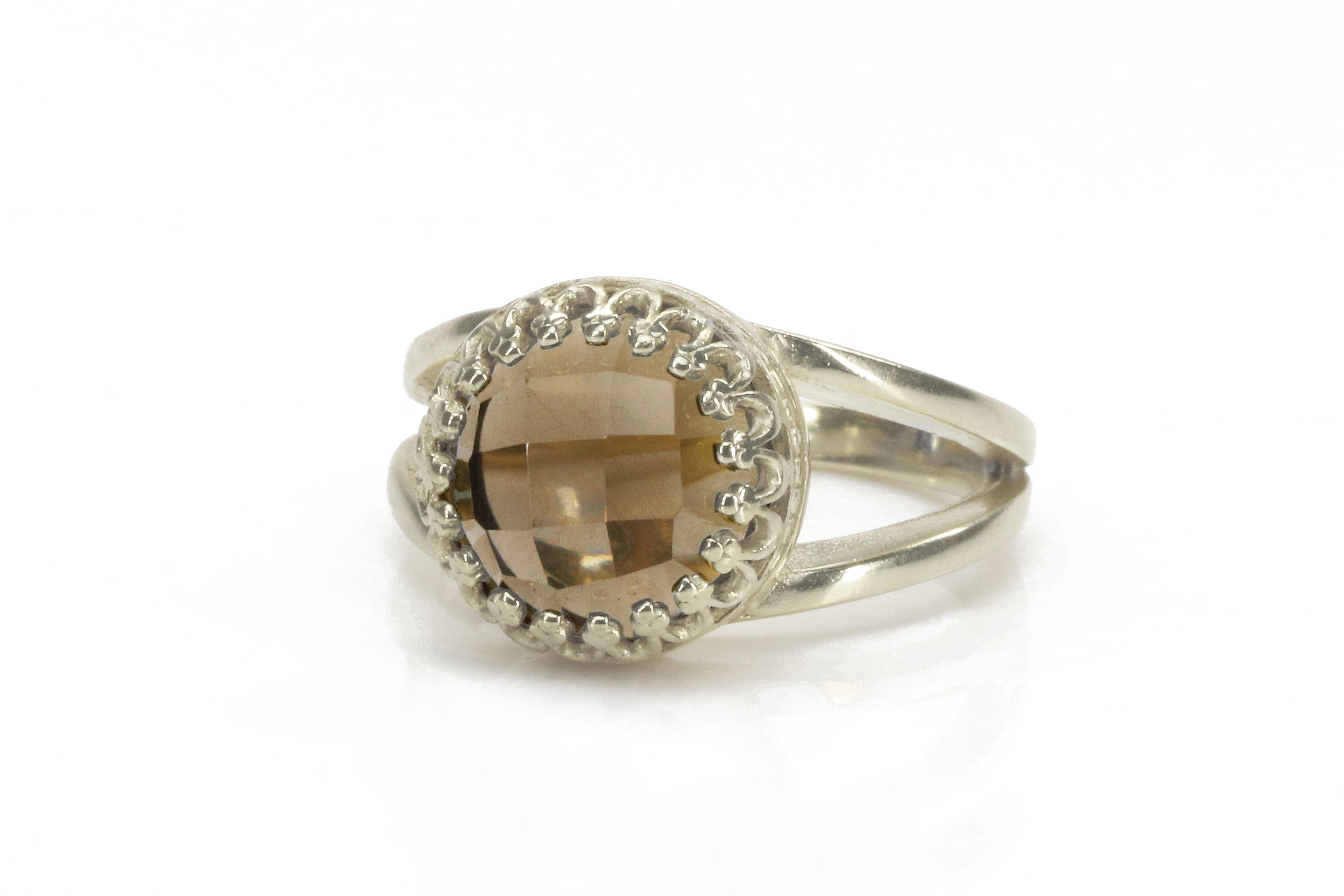 Sterling Silver with Smoky Quartz Gemstone Ring Rings Anemone Jewelry