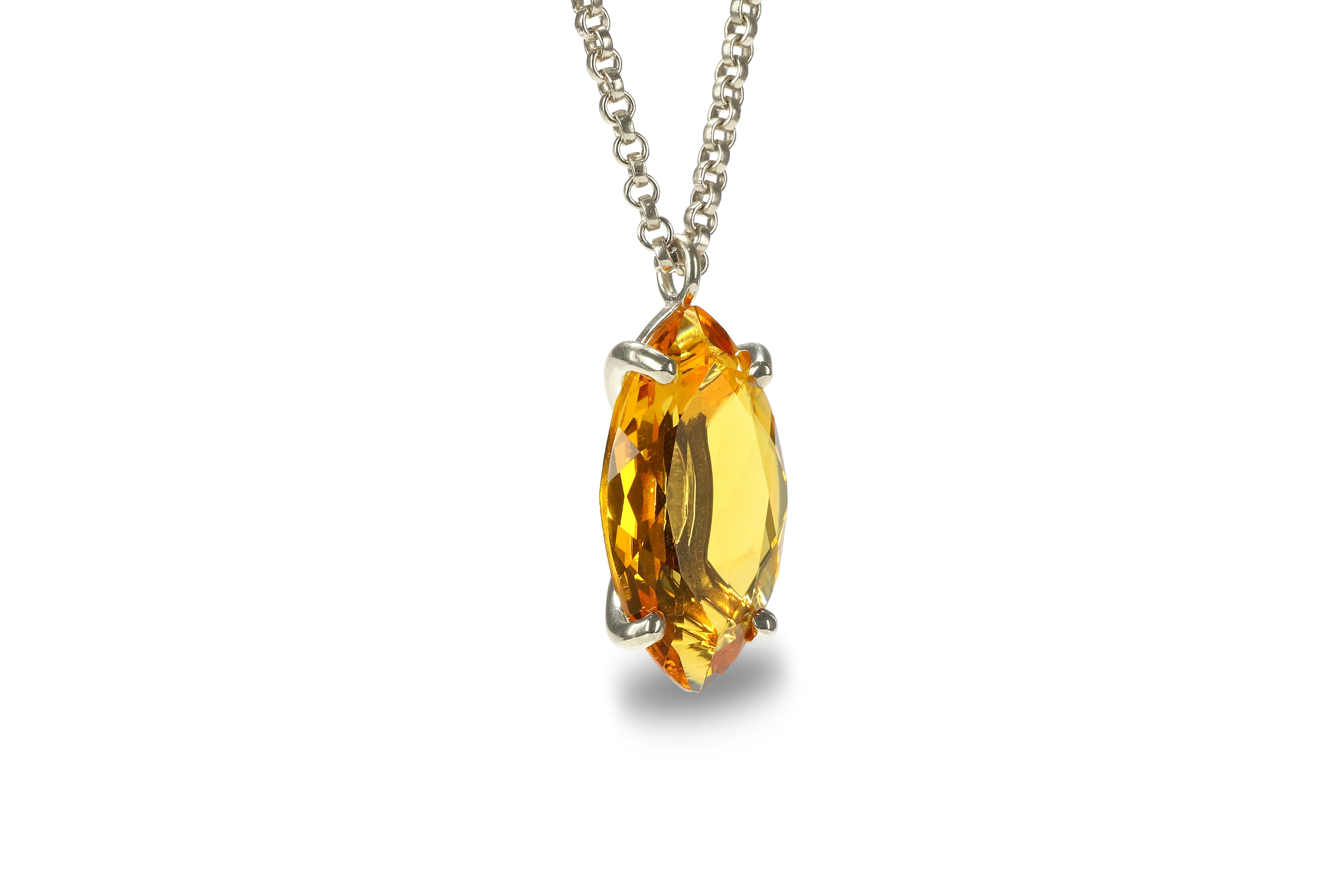 Elegant Handmade Custom Citrine Birthstone Pendant Necklace necklaces Anemone Jewelry