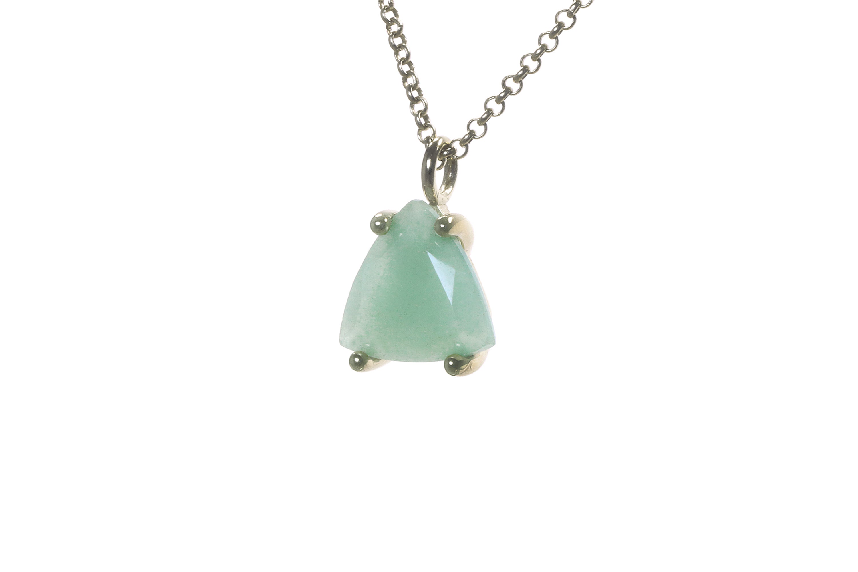 Triangle Pendant Aventurine Gold Necklace necklaces Anemone Unique