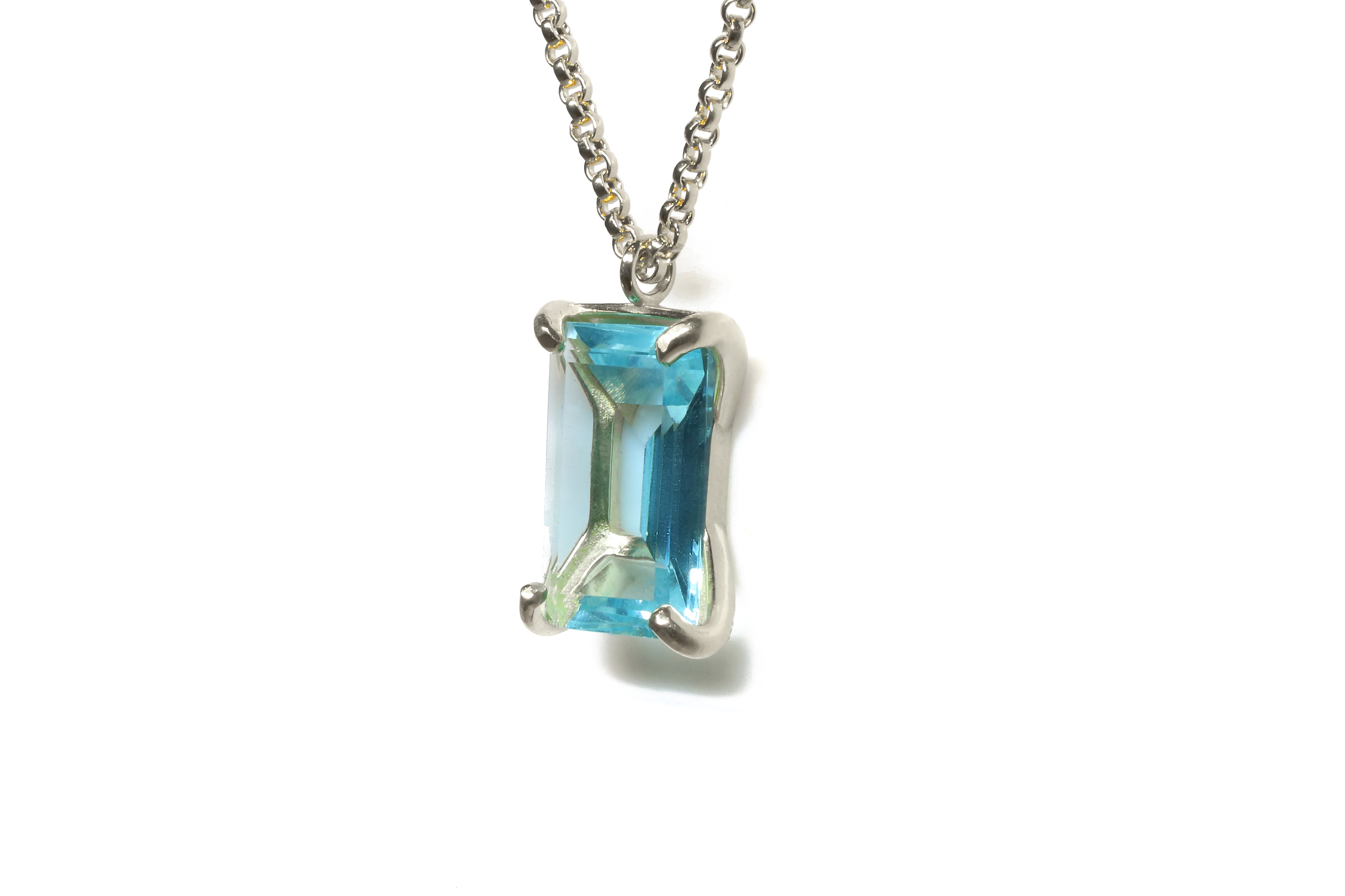 Blue Topaz Pendant Necklace in 14k Gold necklaces Anemone Jewelry