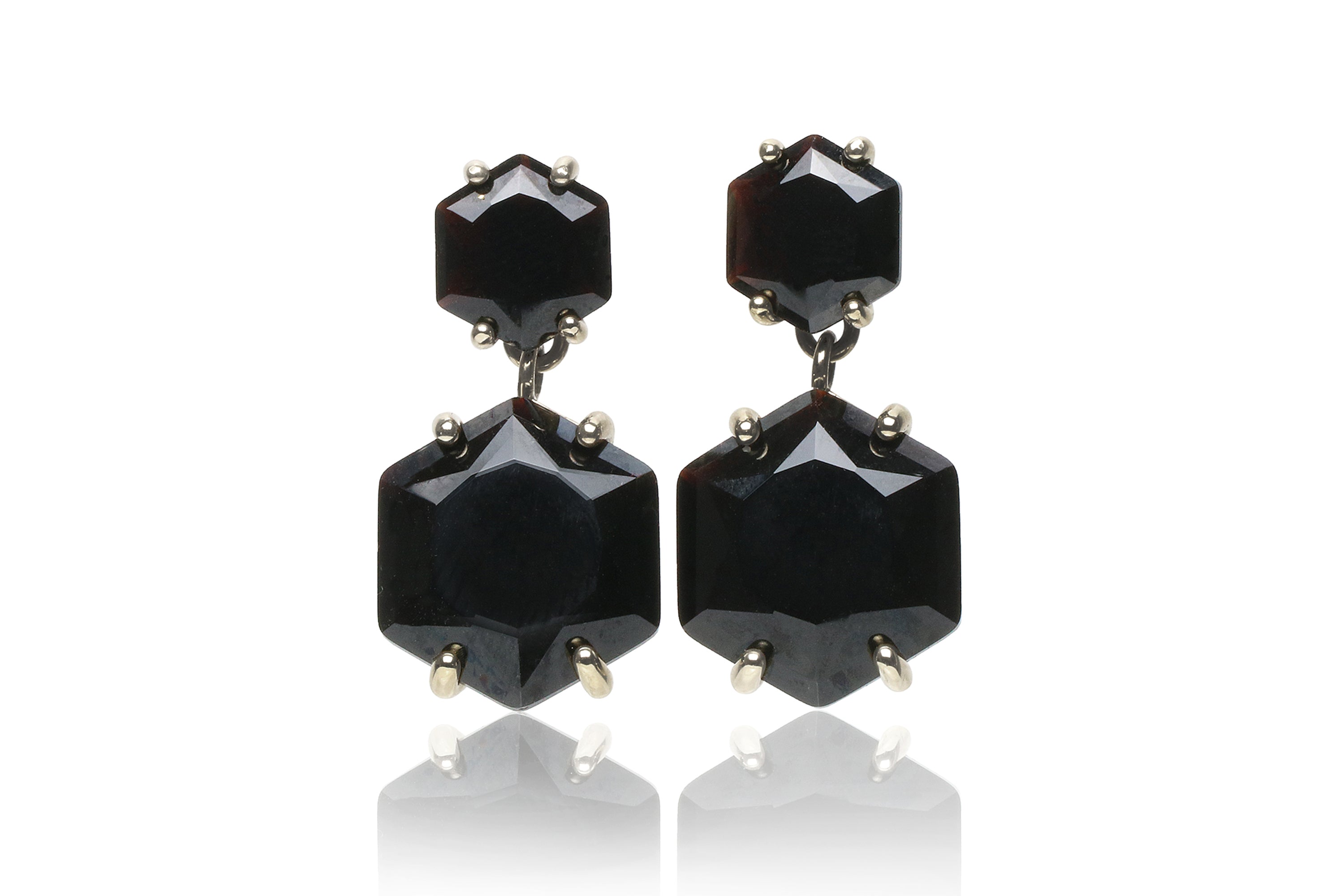 Bold Black Onyx Gold Stud Earrings Earrings Anemone Jewelry