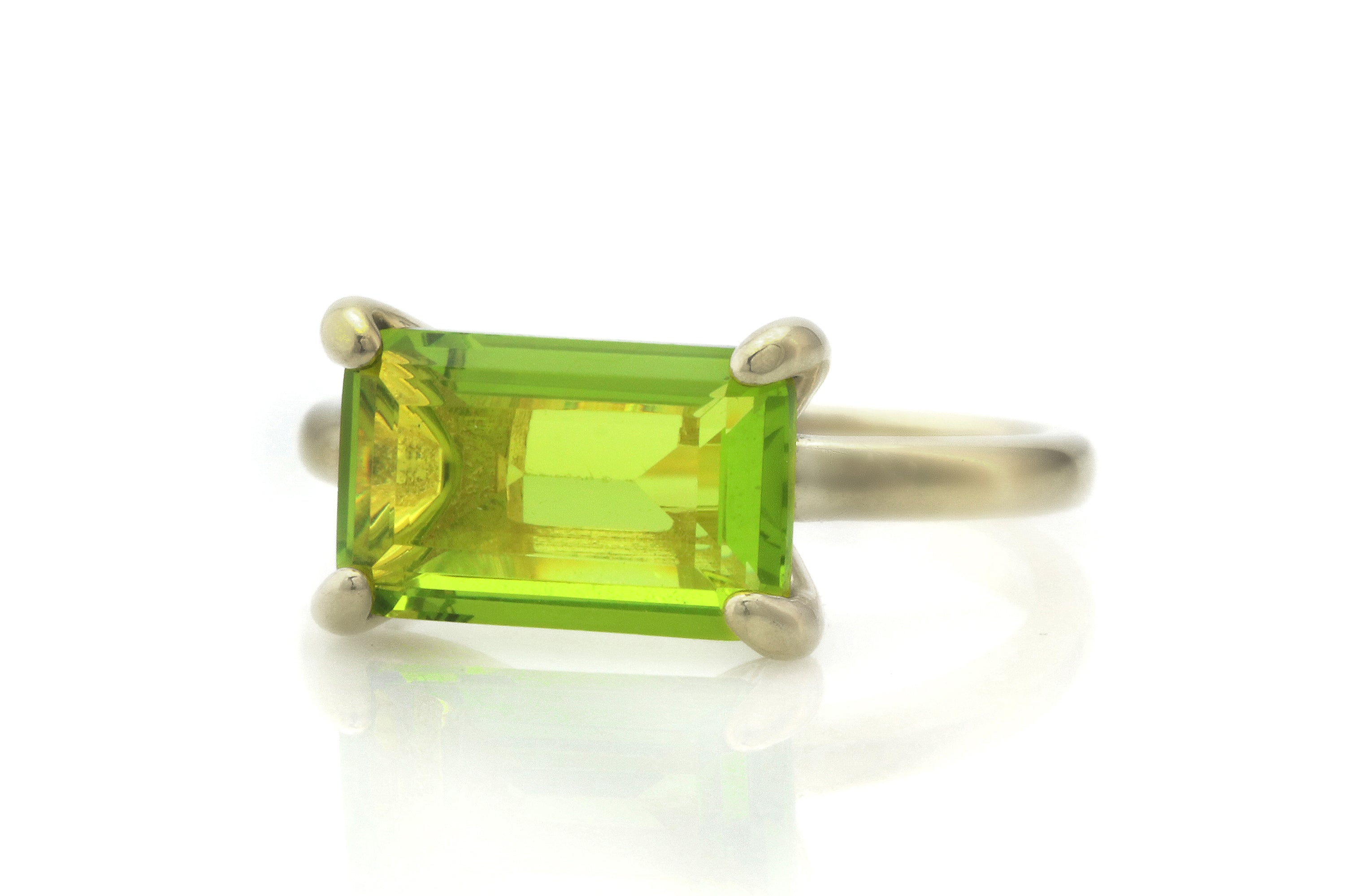 Delicate Peridot Sterling Silver Ring Rings Anemone Unique