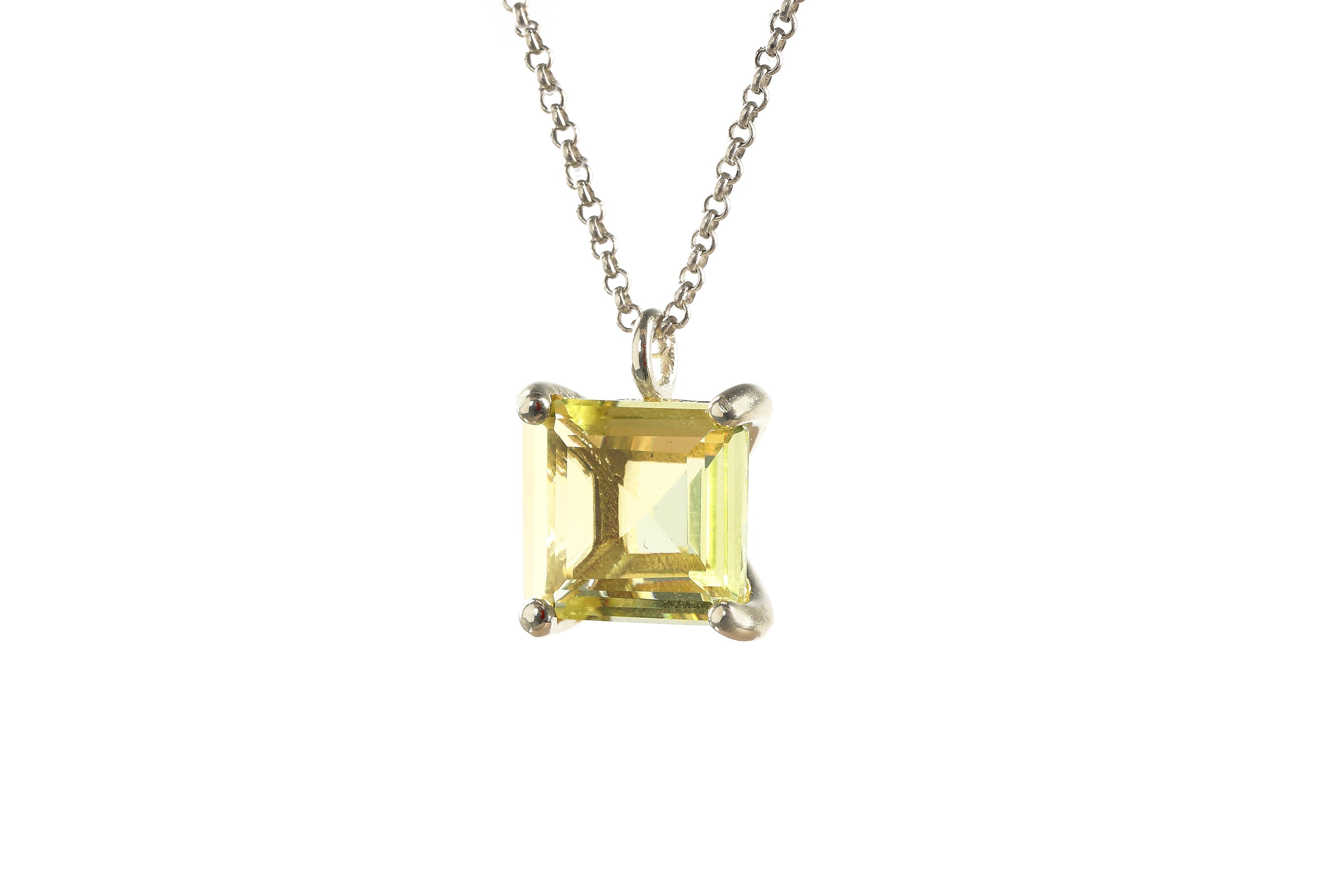 Simple Lemon Quartz Pendant Necklace in Gold necklaces Anemone Unique