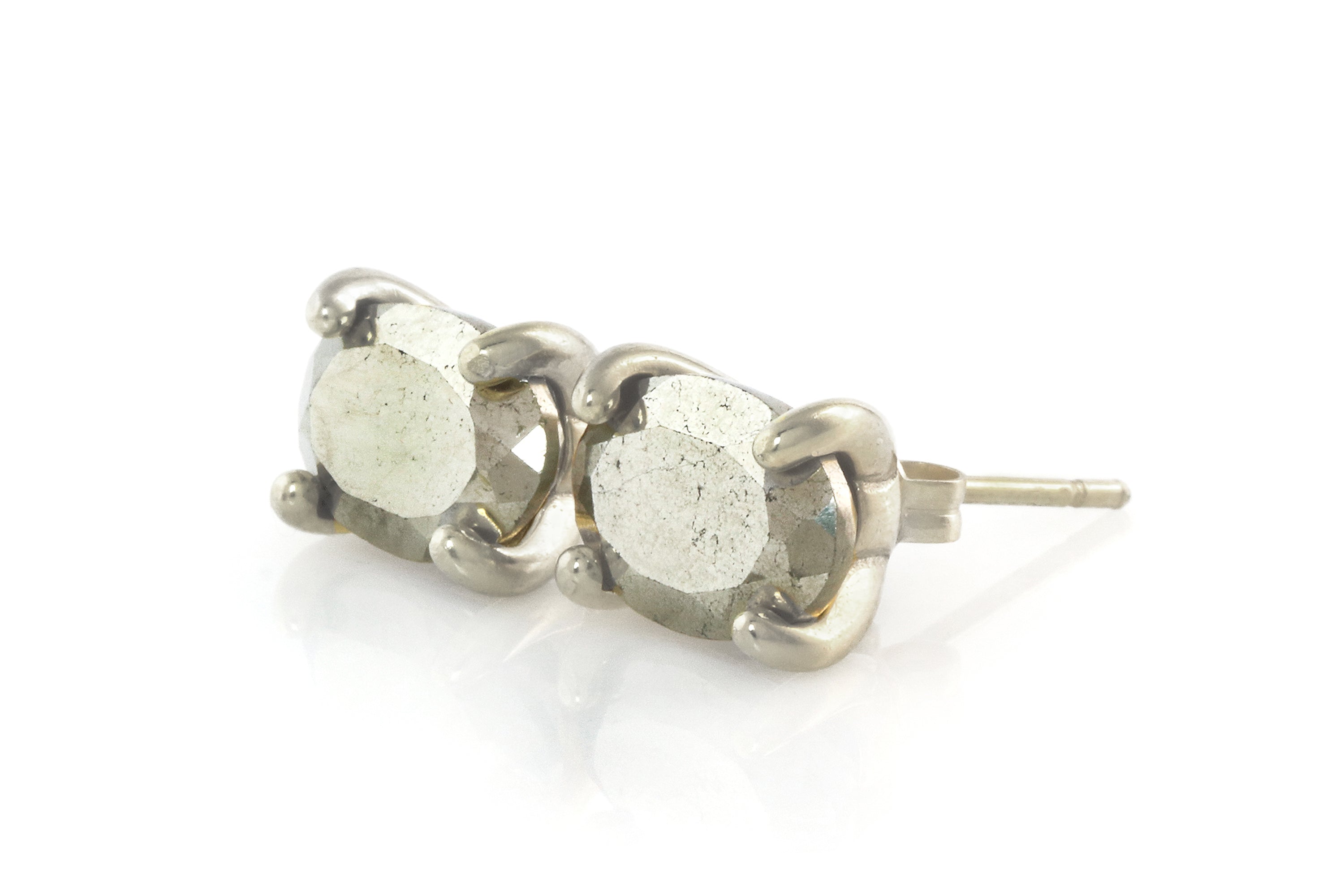 Sparkly Pyrite Earrings in 14k Gold Earrings Anemone Unique