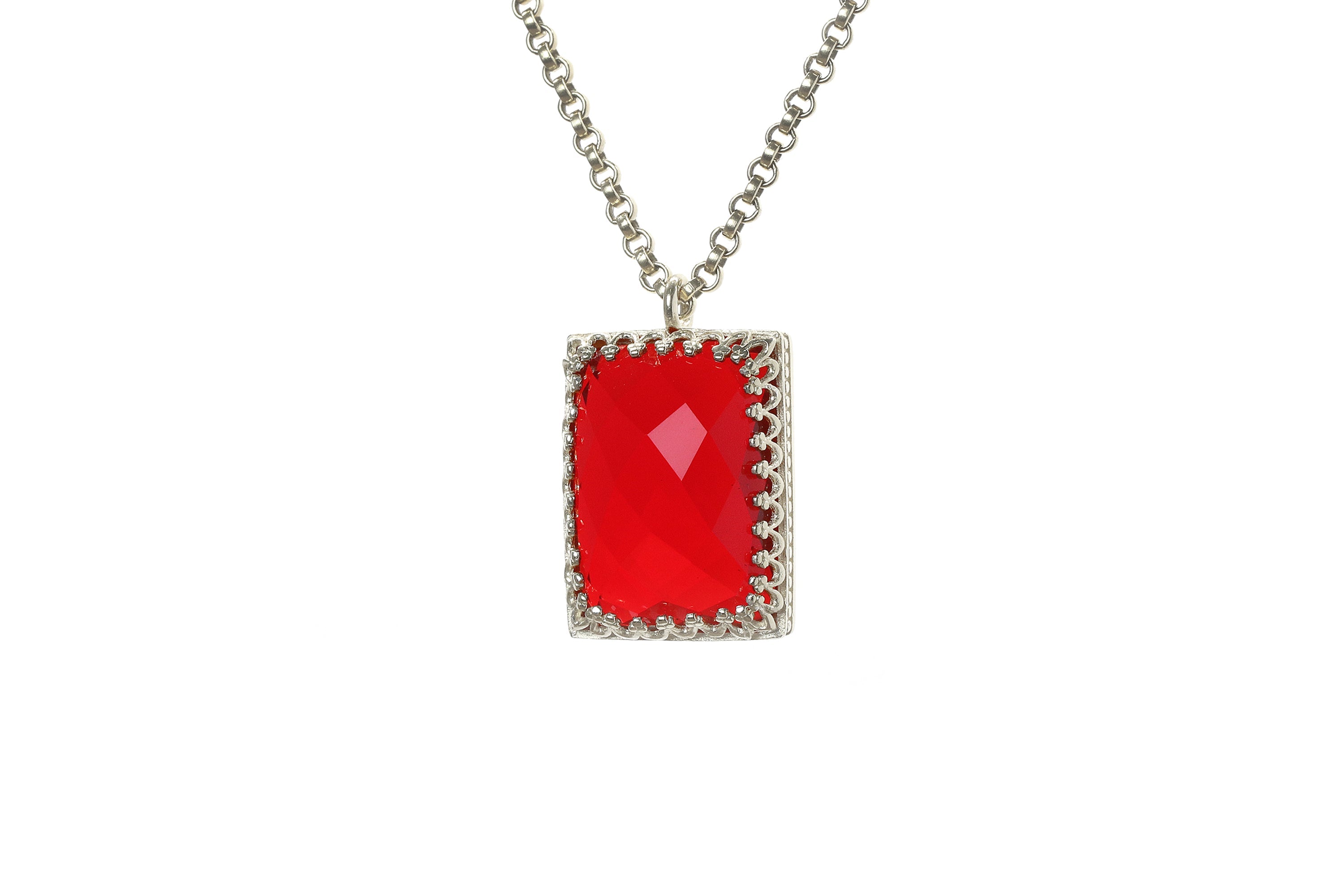 Elegant Victorian Ruby Gemstone Gold Necklace necklaces Anemone Jewelry