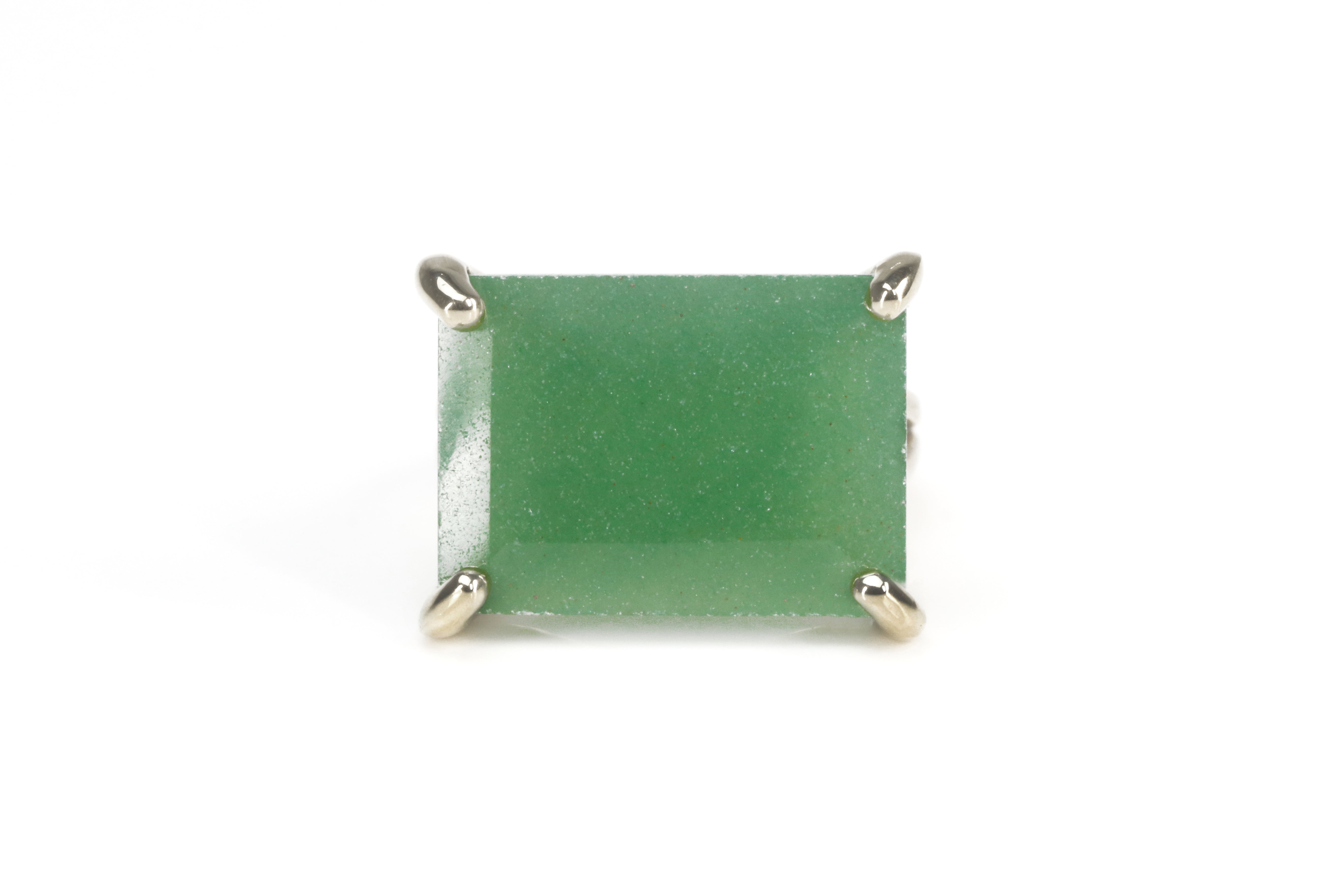 Rectangle Cut Aventurine Ring in 925 Silver Rings Anemone Jewelry