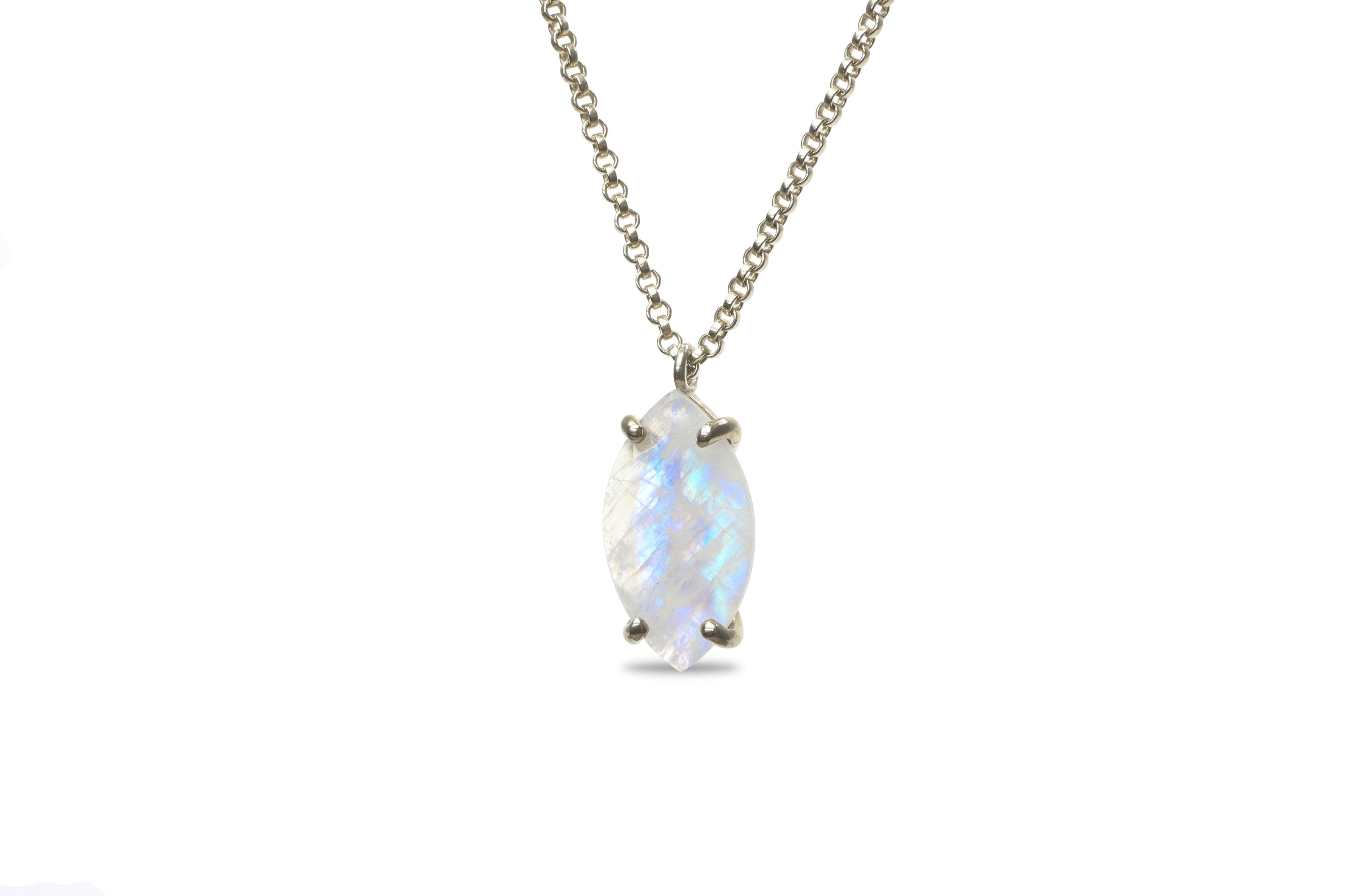 Marquise Moonstone Pendant Gold Necklace necklaces Anemone Jewelry
