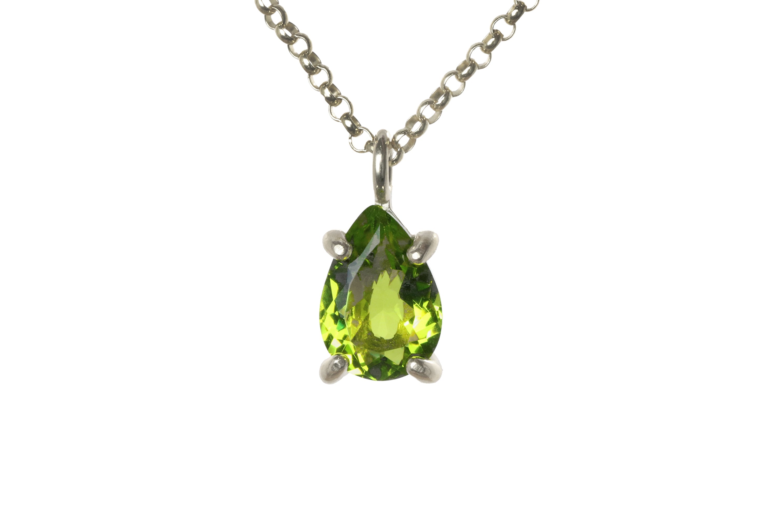 Flattering Peridot Necklace in Sterling Silver necklaces Anemone Unique