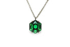 Lustrous Emerald Statement Necklace in Silver necklaces Anemone Jewelry
