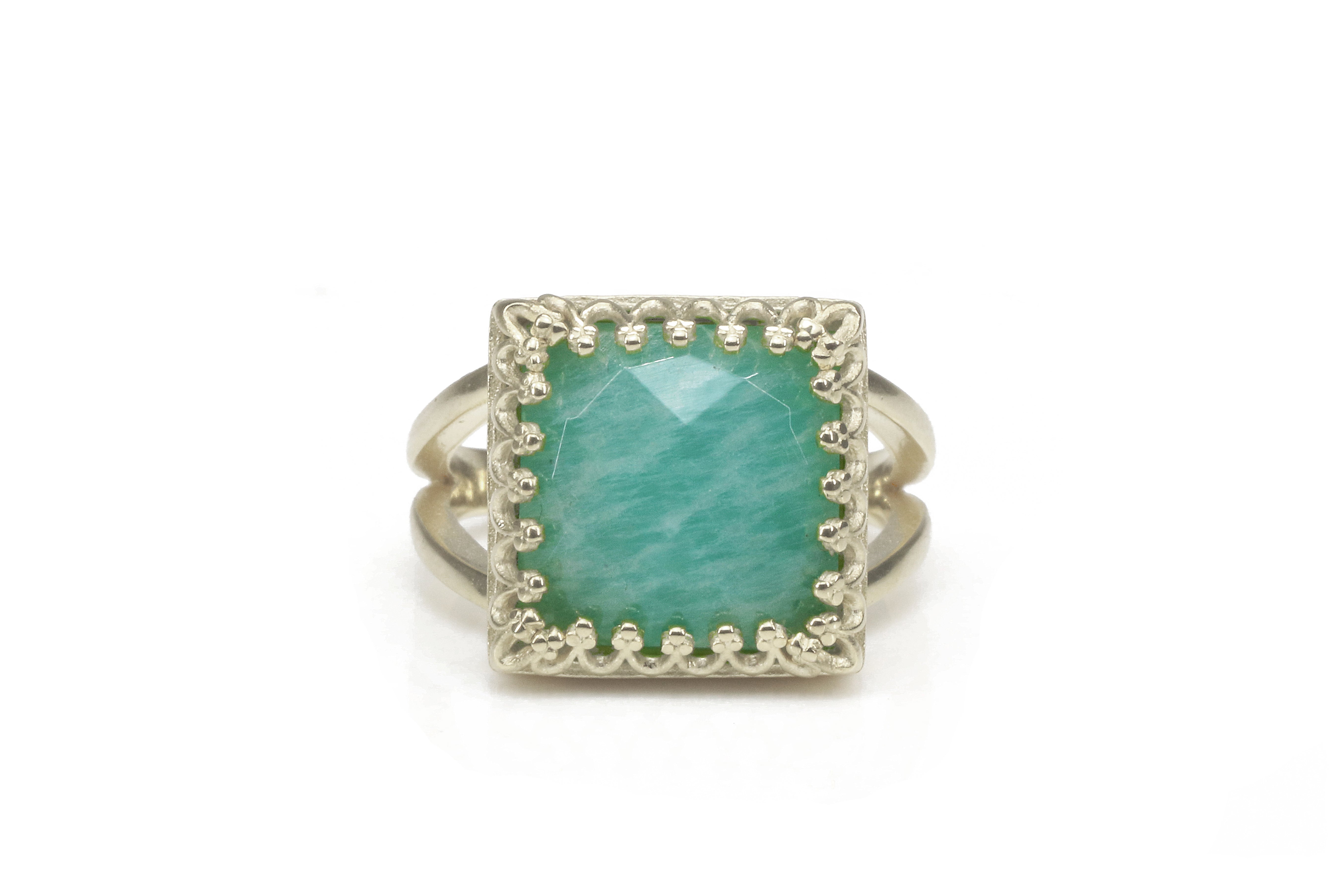 Amazonite Ring in Sterling Silver Rings Anemone Jewelry