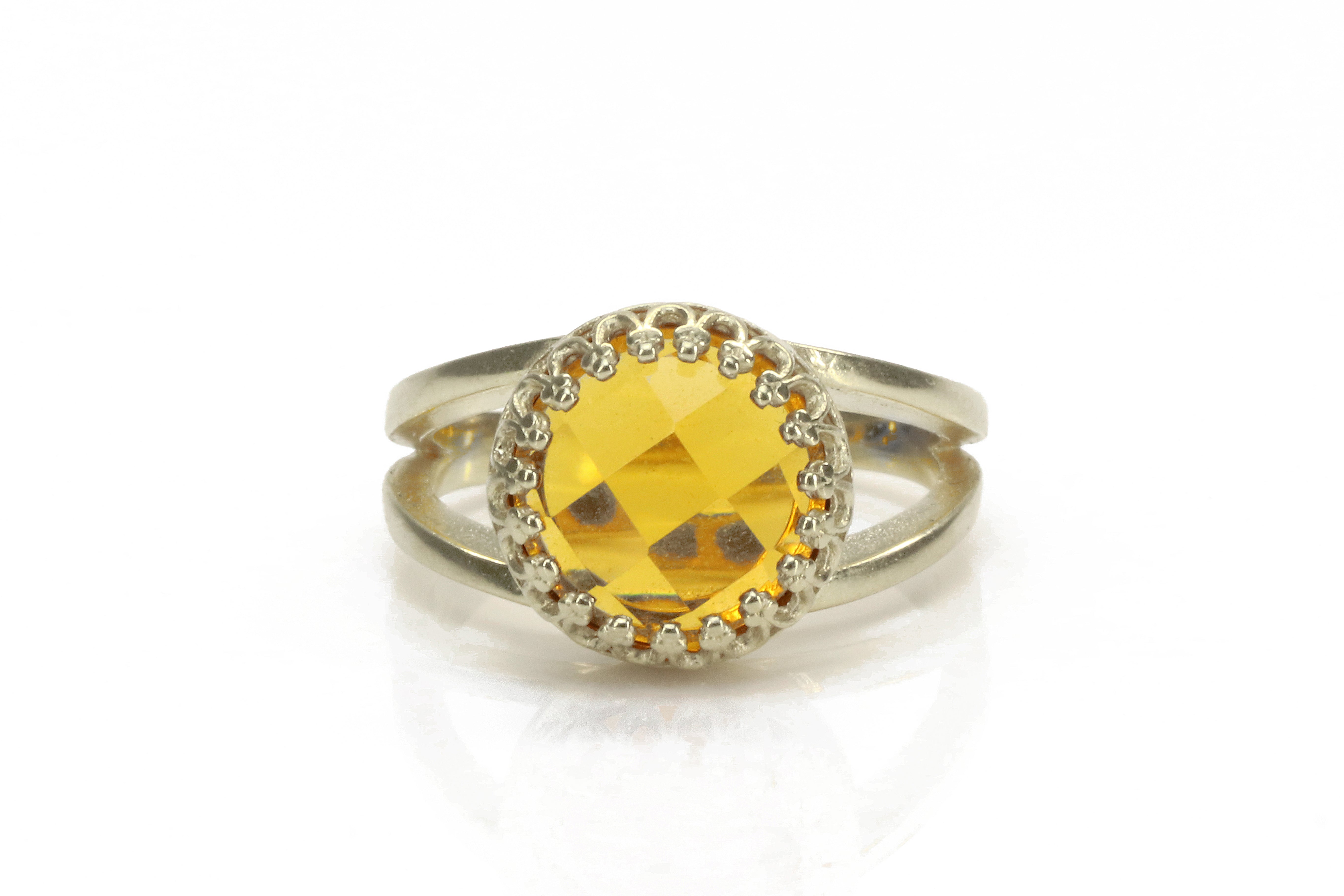 Citrine Gemstone in 925 Sterling Silver Ring Rings Anemone Jewelry