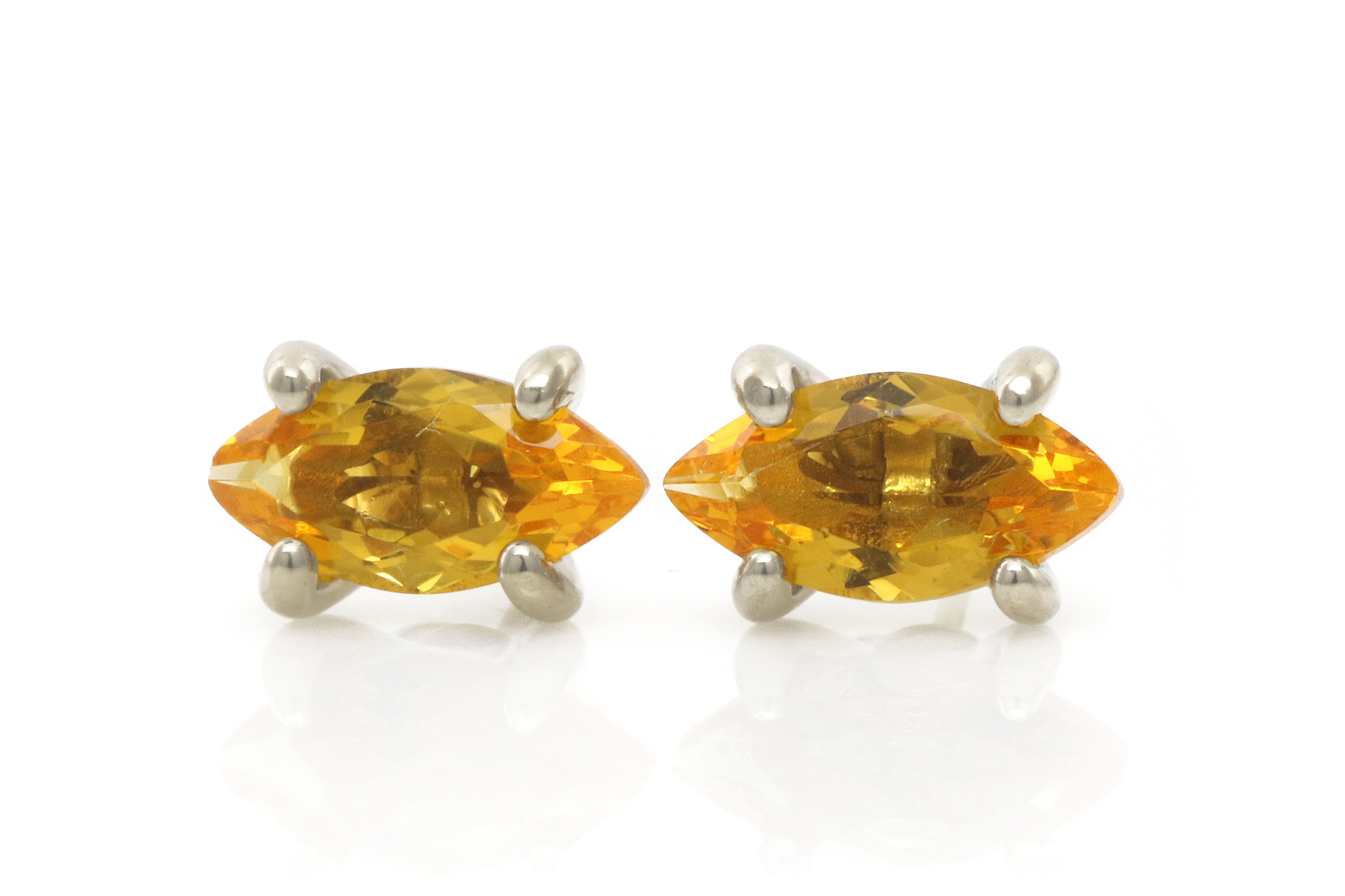 Citrine Sterling Silver Marquise Earrings Earrings Anemone Unique