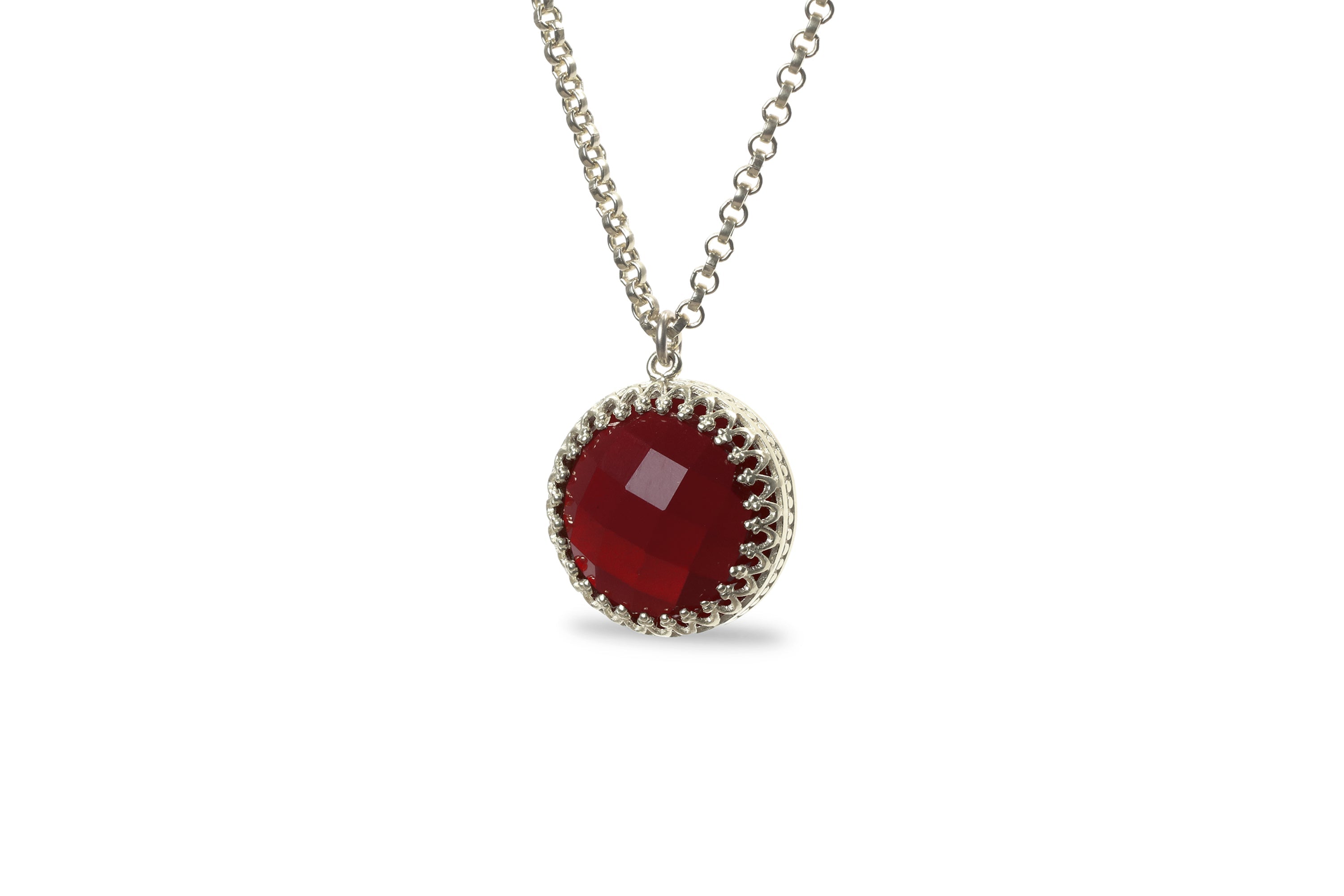 Vibrant Red Garnet Pendant Necklace necklaces Anemone Jewelry