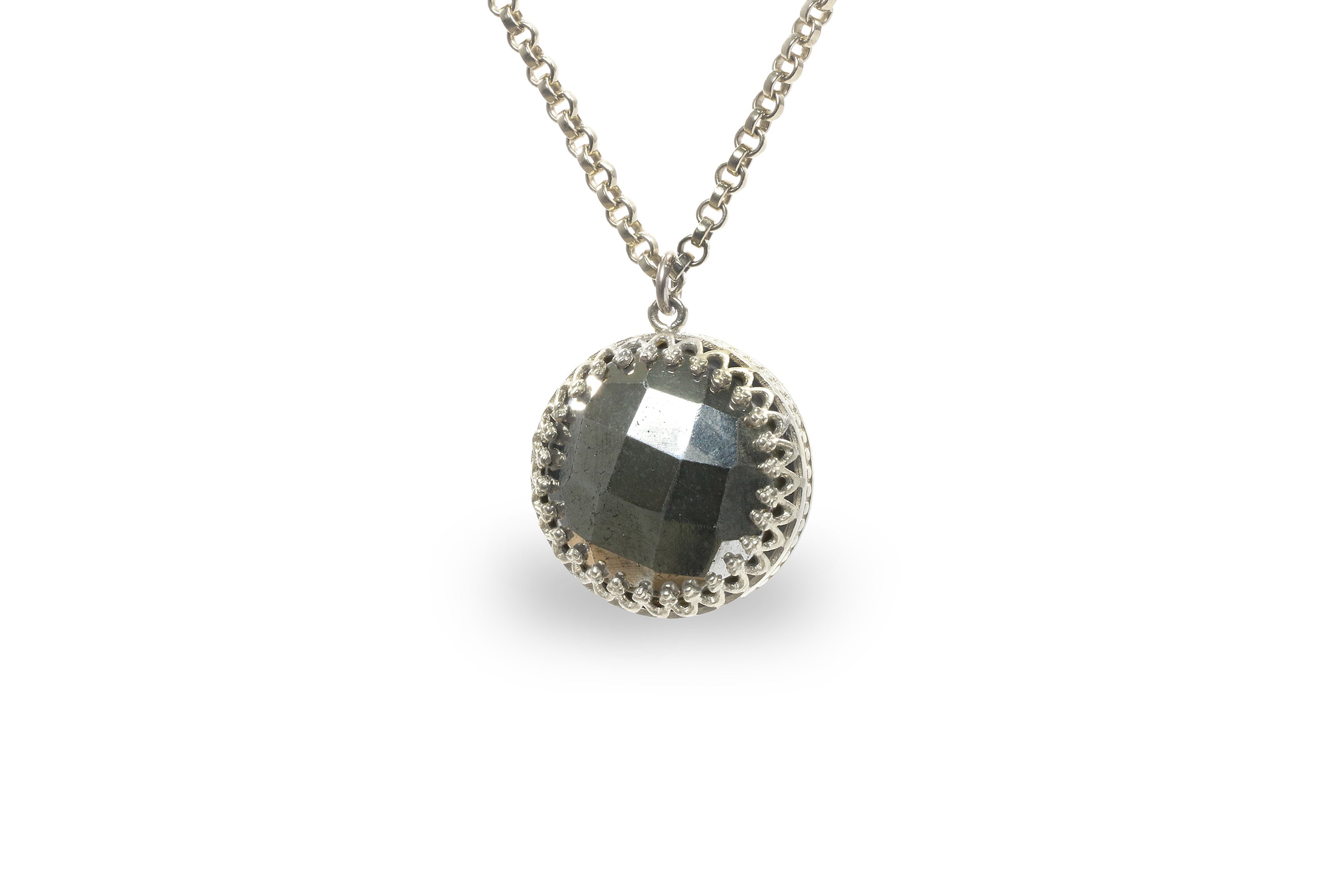 Unique Pyrite Crystal Necklace in Gold necklaces Anemone Jewelry