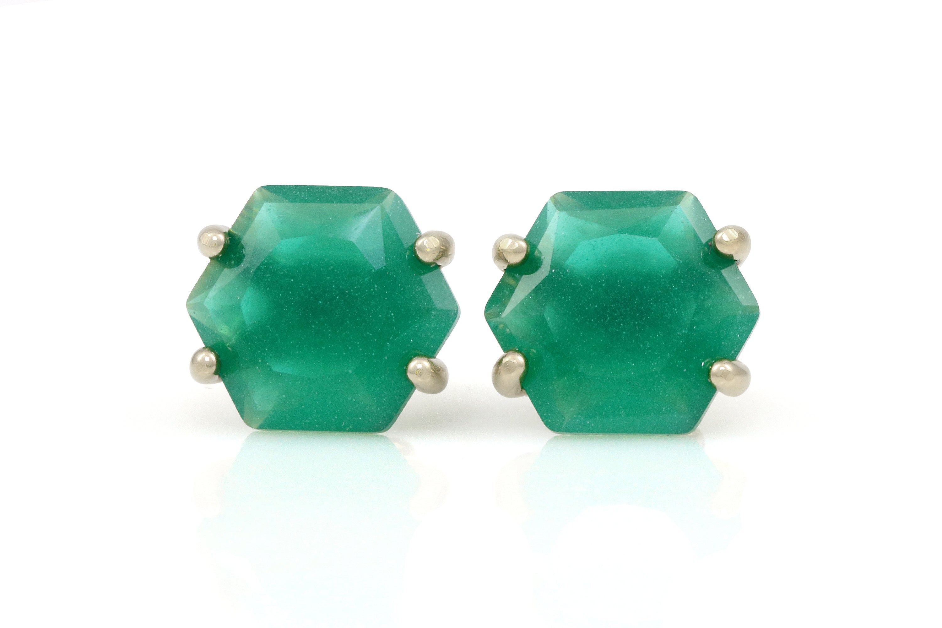 Striking Green Onyx Sterling Silver Earrings Earrings Anemone Unique