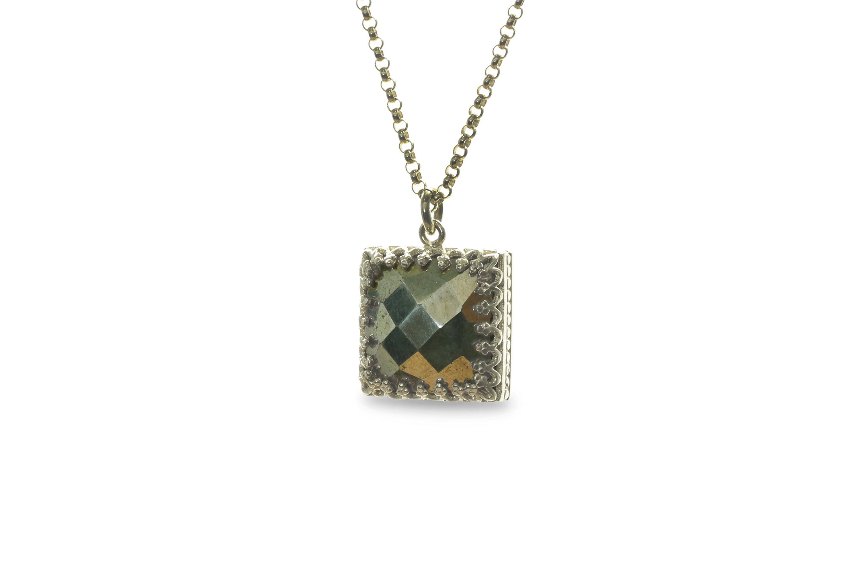 Intricate Pyrite Necklace in 14k Gold Filled necklaces Anemone Jewelry