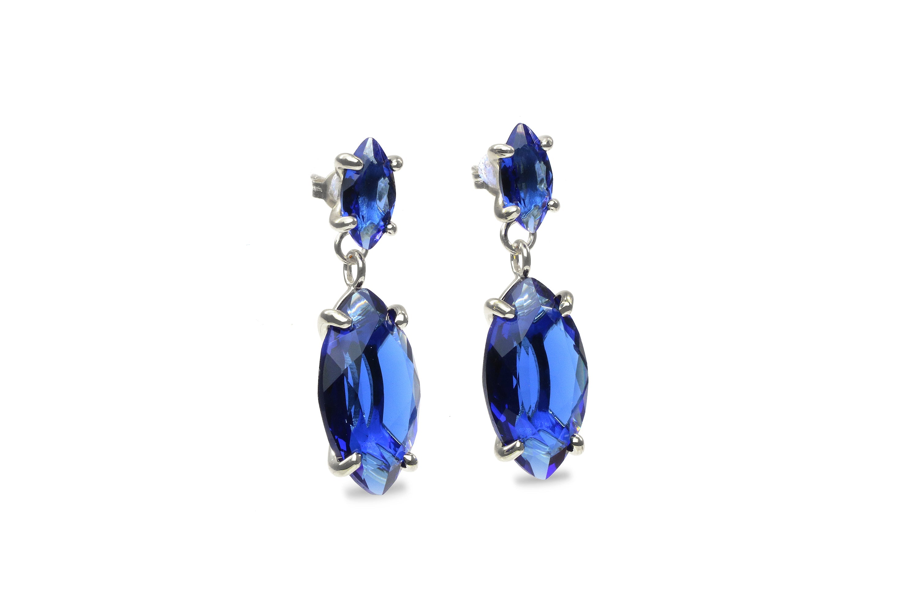 Vibrant Double Sapphire Earrings Earrings Anemone Jewelry
