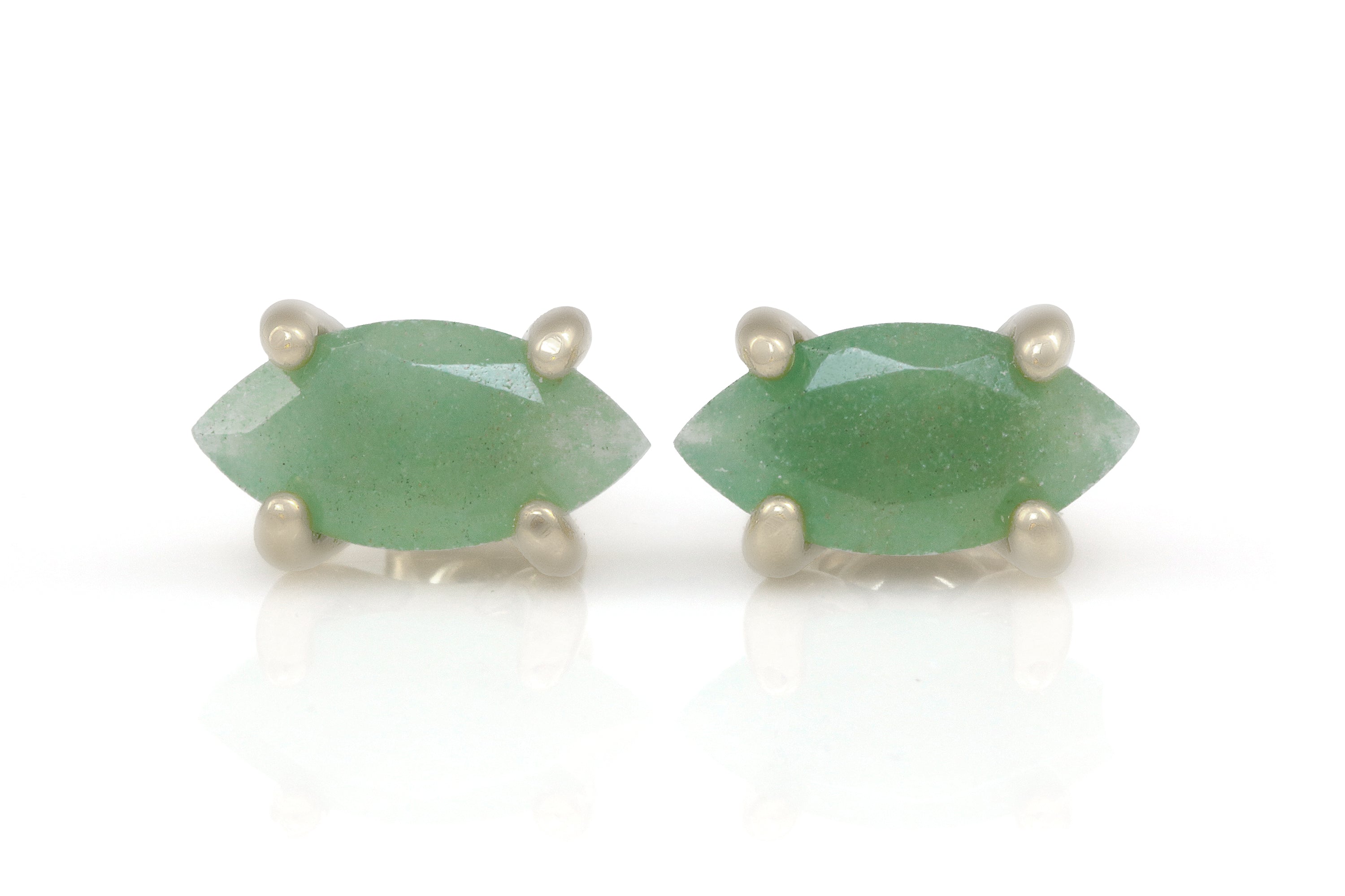 Handmade Aventurine Silver Stud Earrings Earrings Anemone Unique