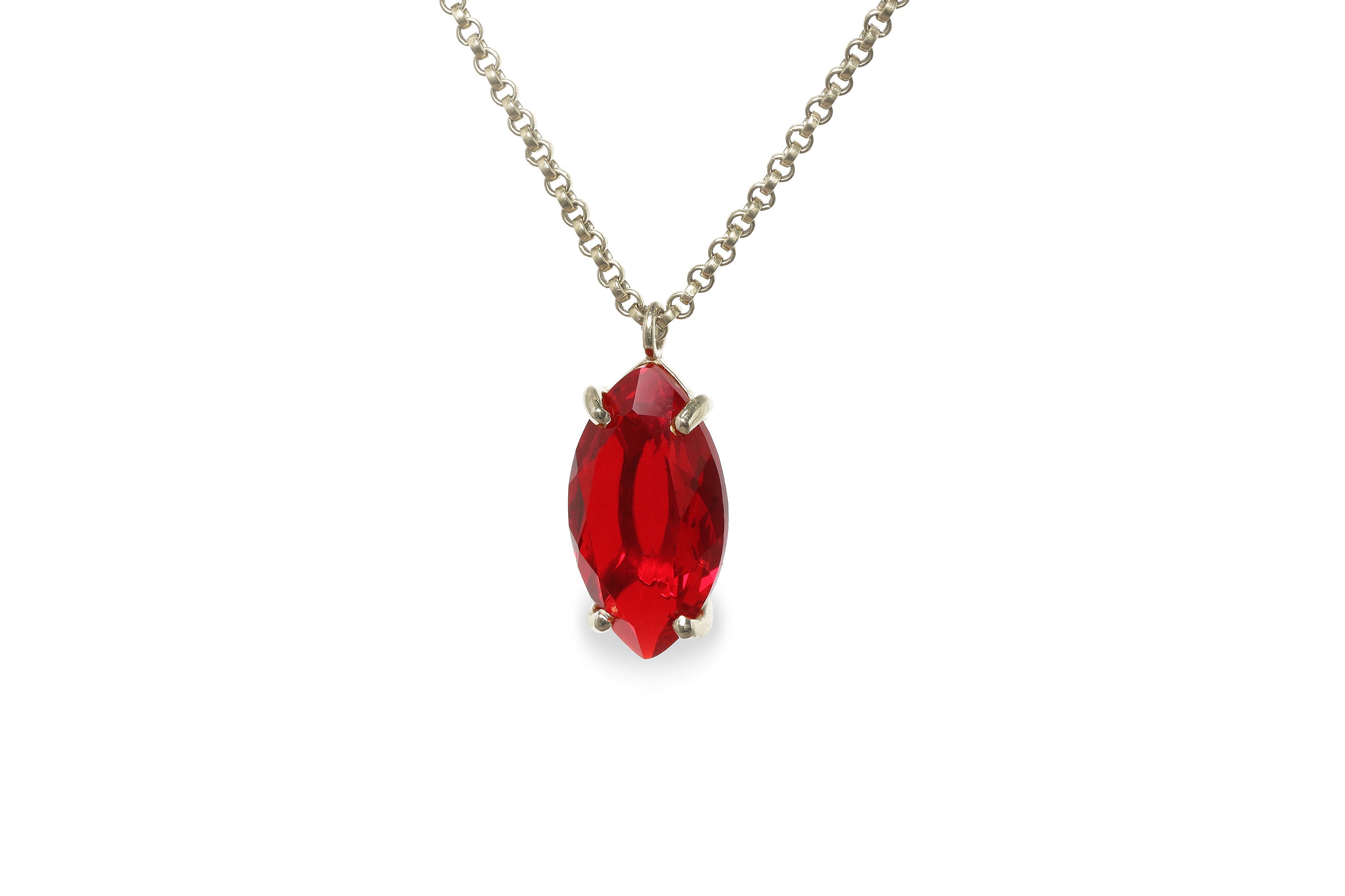 Marquise Ruby Gemstone Gold Filled Necklace necklaces Anemone Jewelry