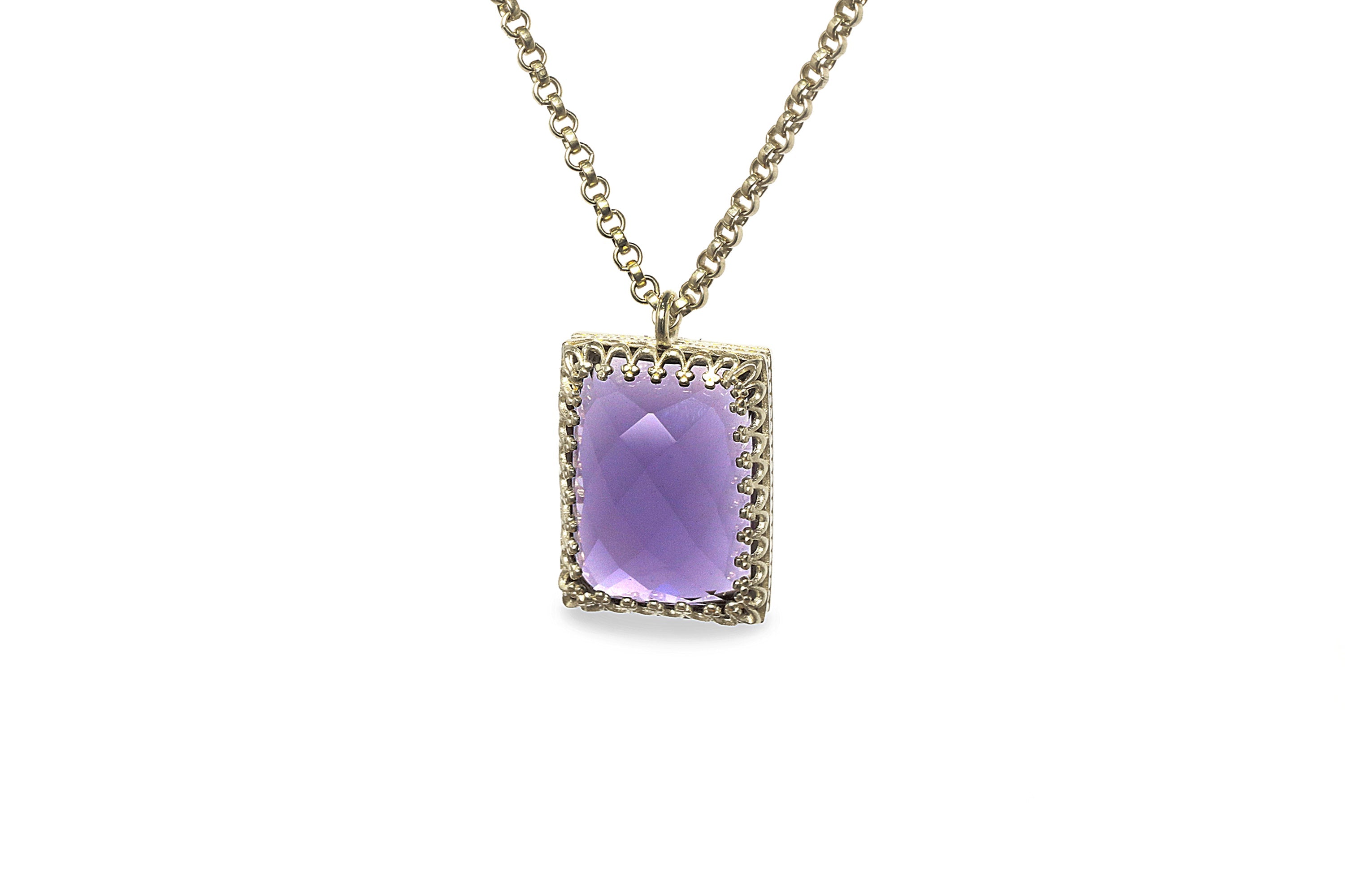 Luxurious Amethyst Necklace in 14k Gold necklaces Anemone Jewelry