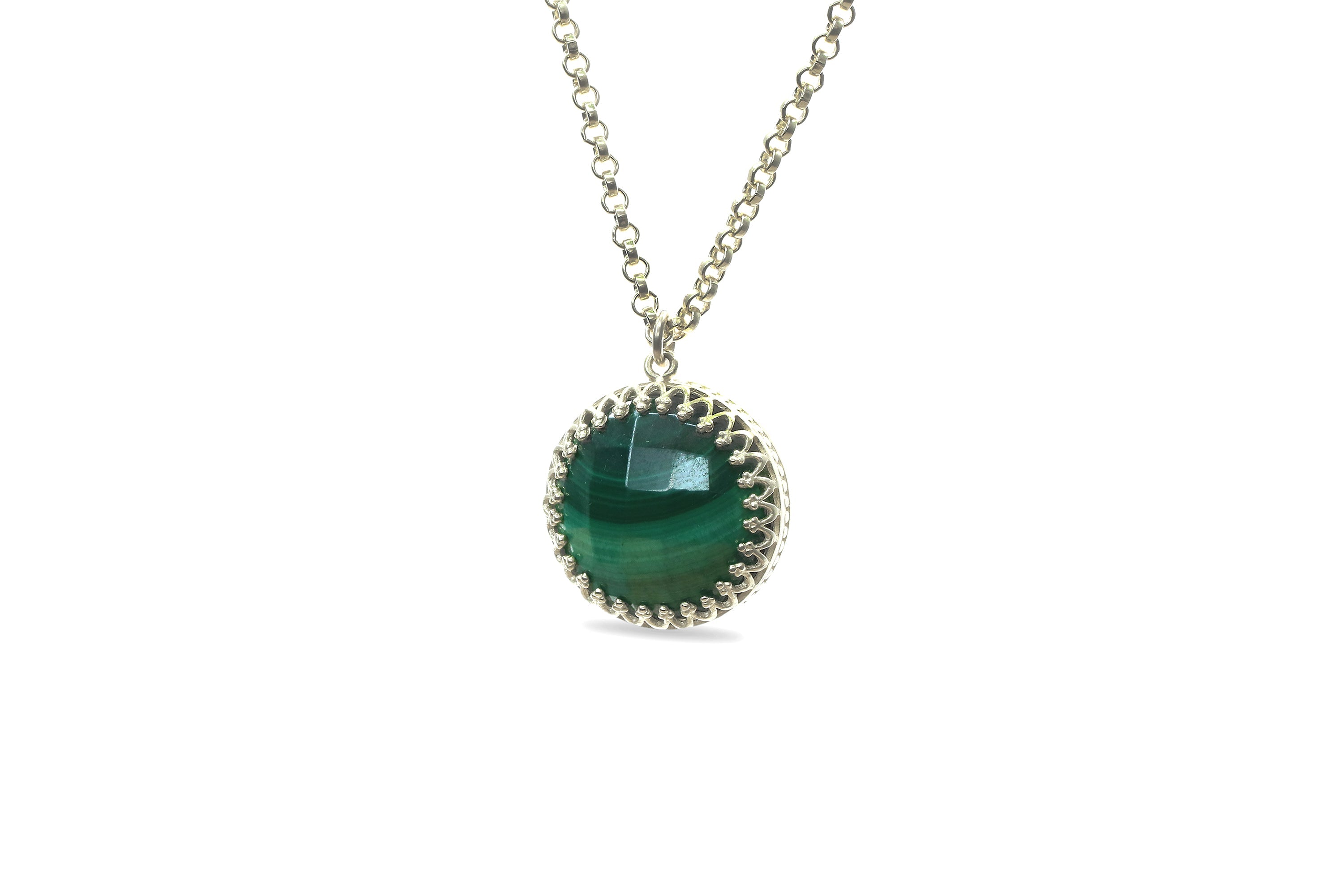 Charming Malachite 14k Gold Necklace necklaces Anemone Jewelry