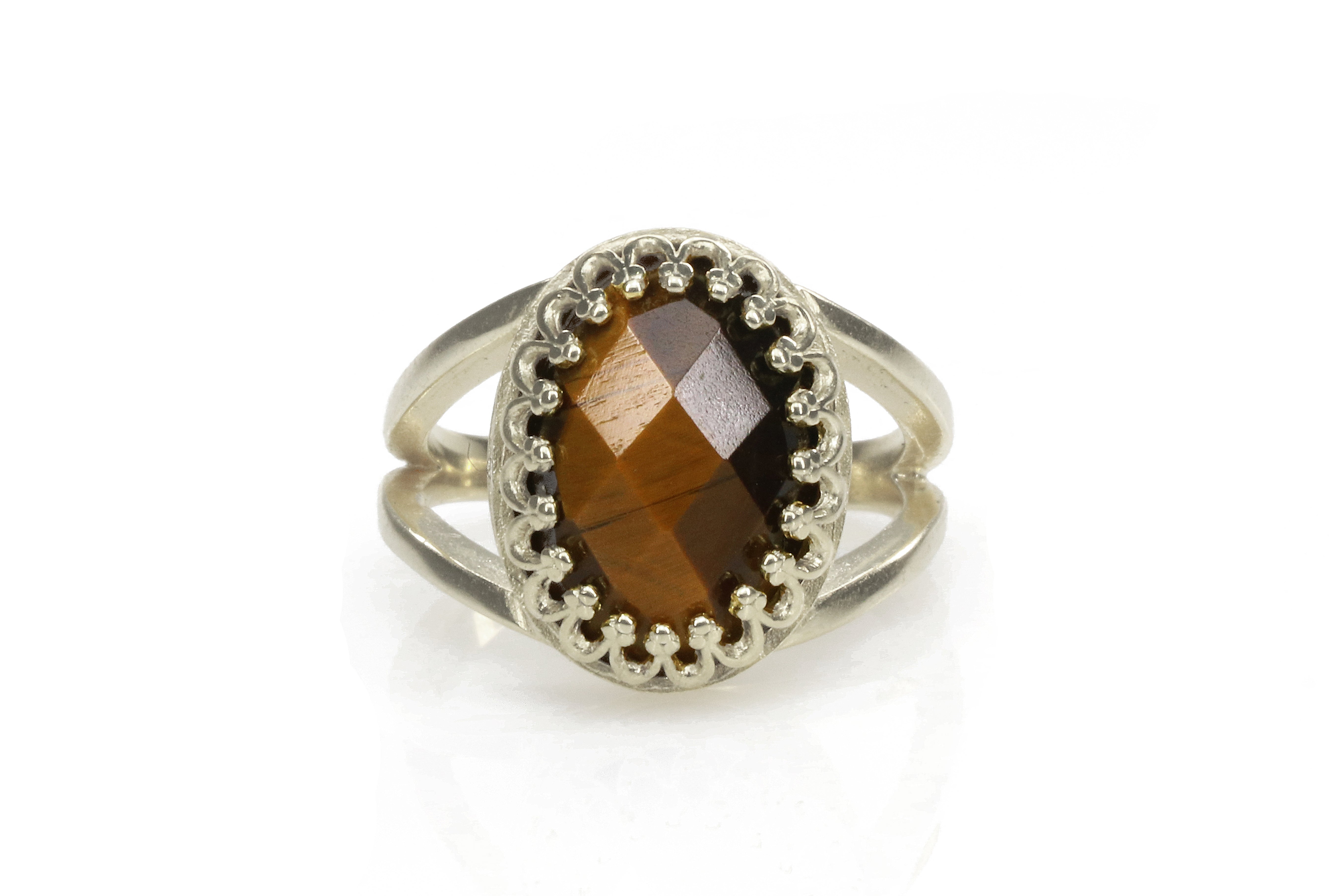 Tiger Eye in 925 Sterling Silver Ring Rings Anemone Jewelry