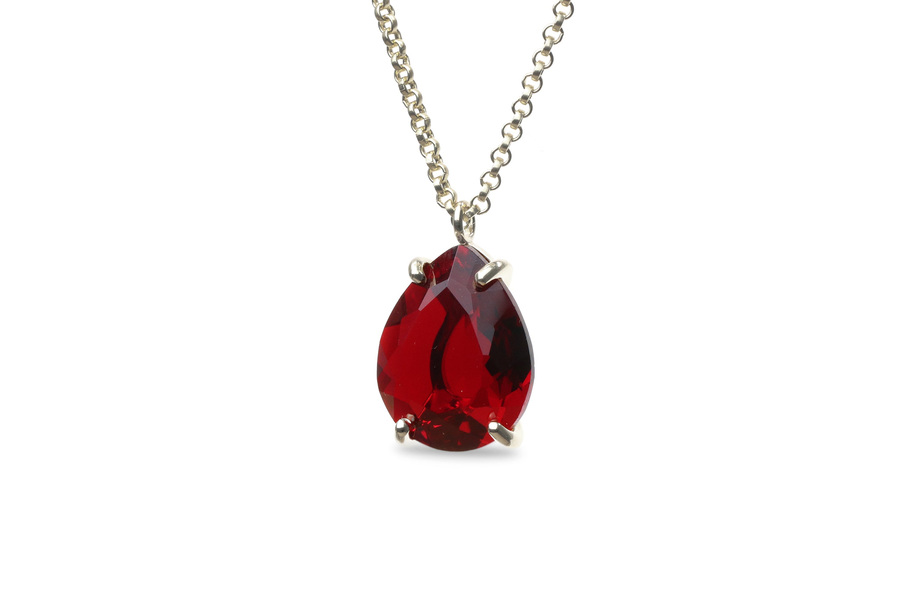 Bold Pear Garnet Gold Filled Necklace necklaces Anemone Jewelry