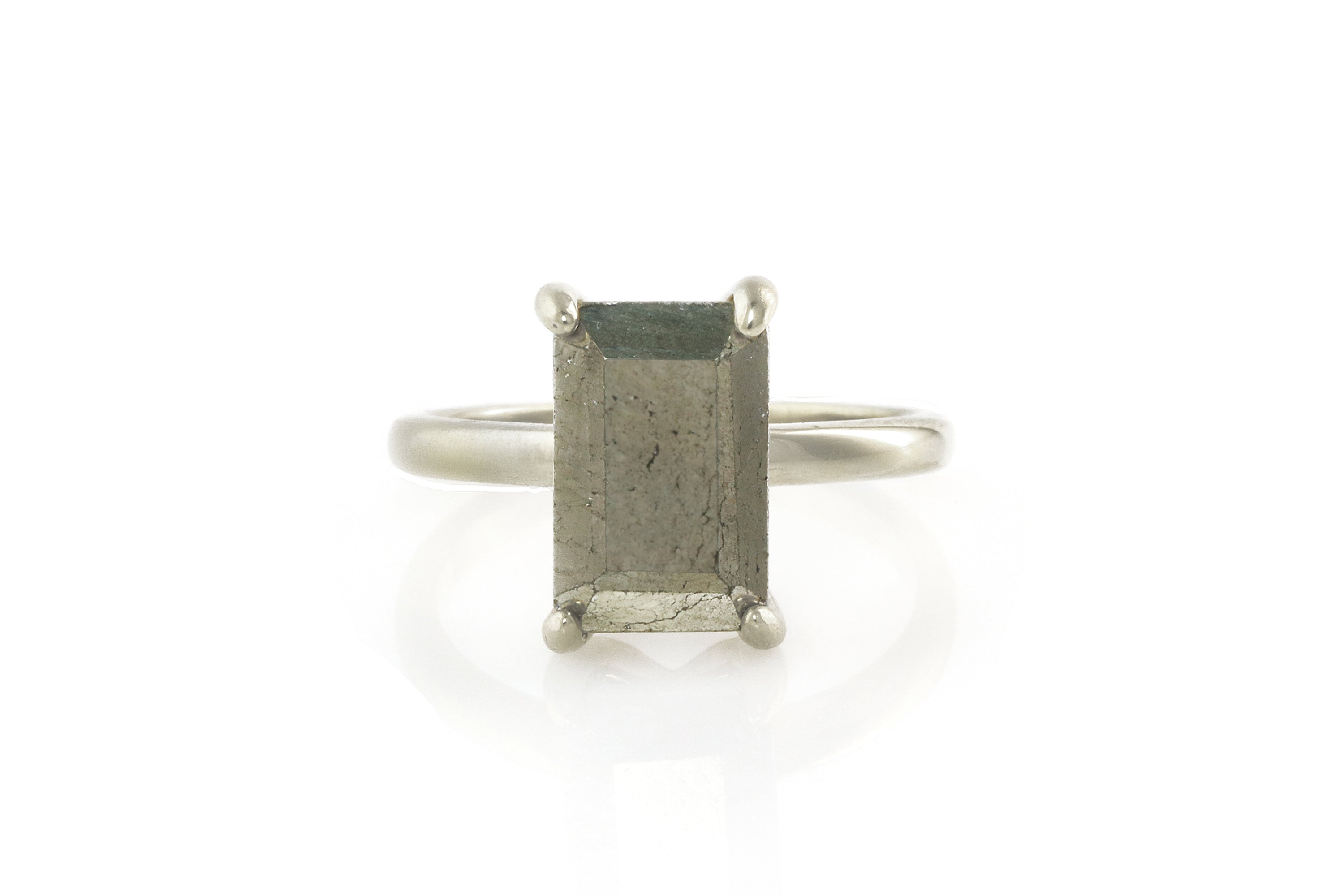 Artisan-made Sterling Silver Pyrite Ring Rings Anemone Unique