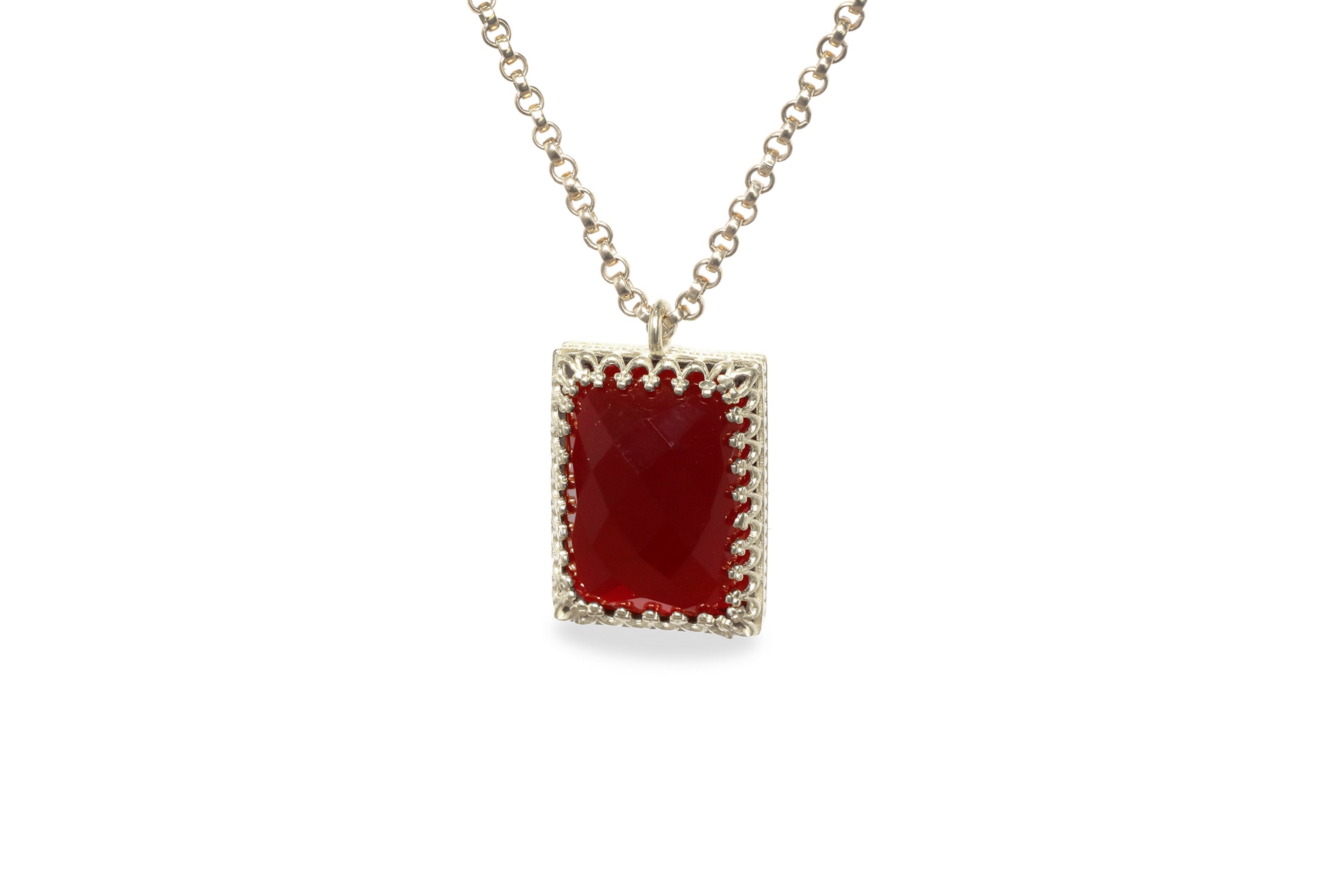 Delightful Garnet Necklace in Sterling Silver necklaces Anemone Jewelry