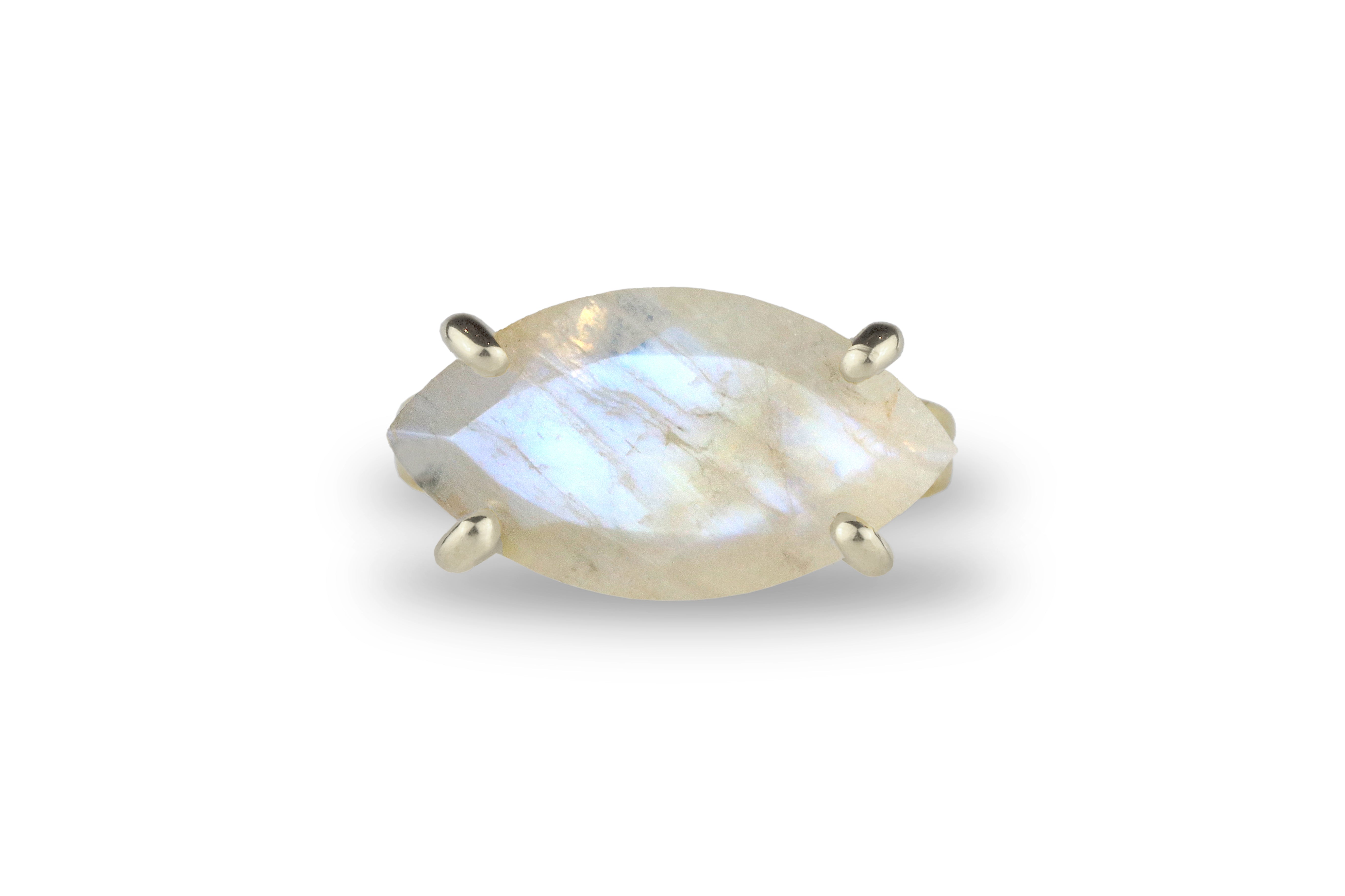 Marquise Moonstone Sterling Silver Ring Rings Anemone Jewelry