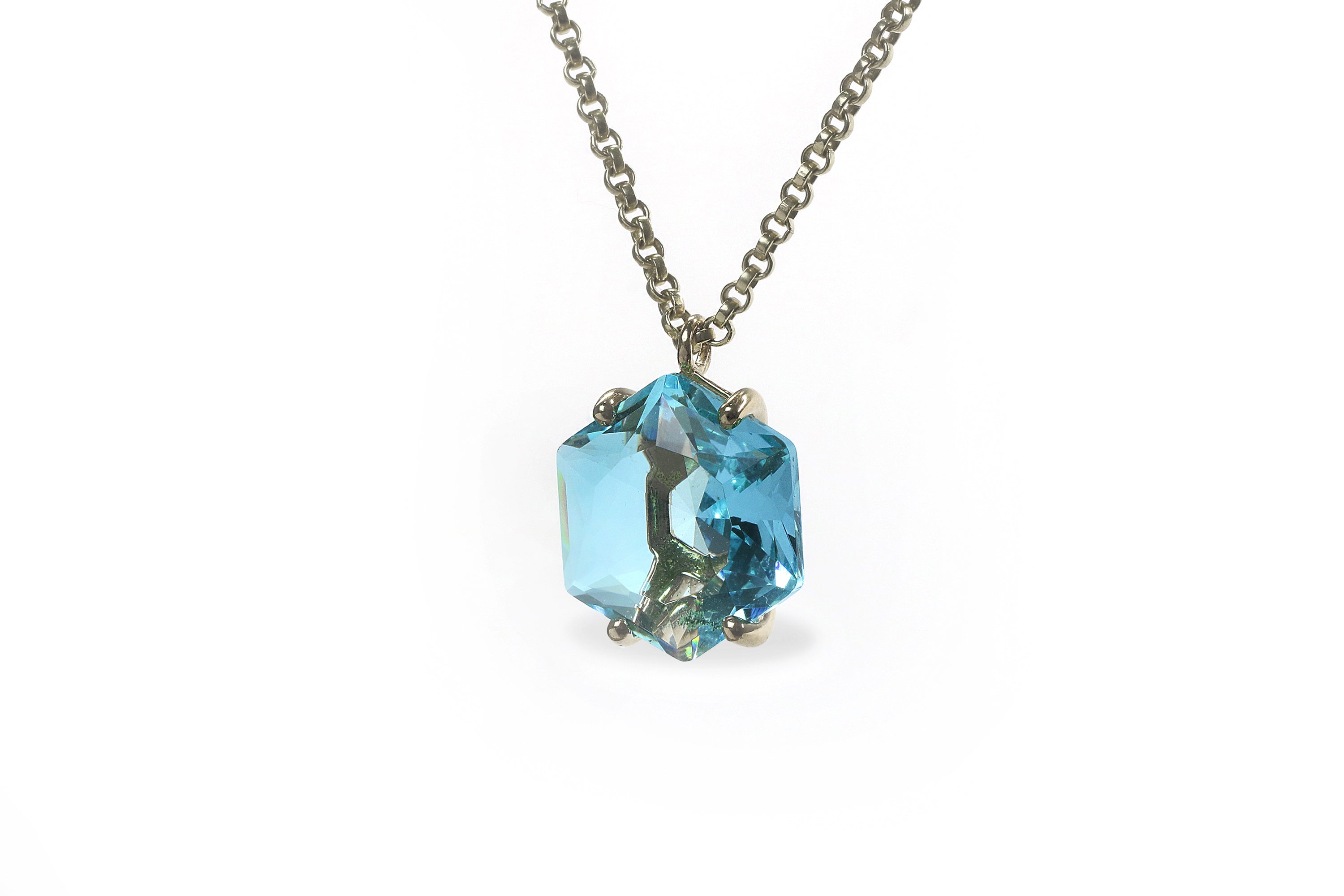 14k Rose Gold Blue Topaz Necklace necklaces Anemone Jewelry