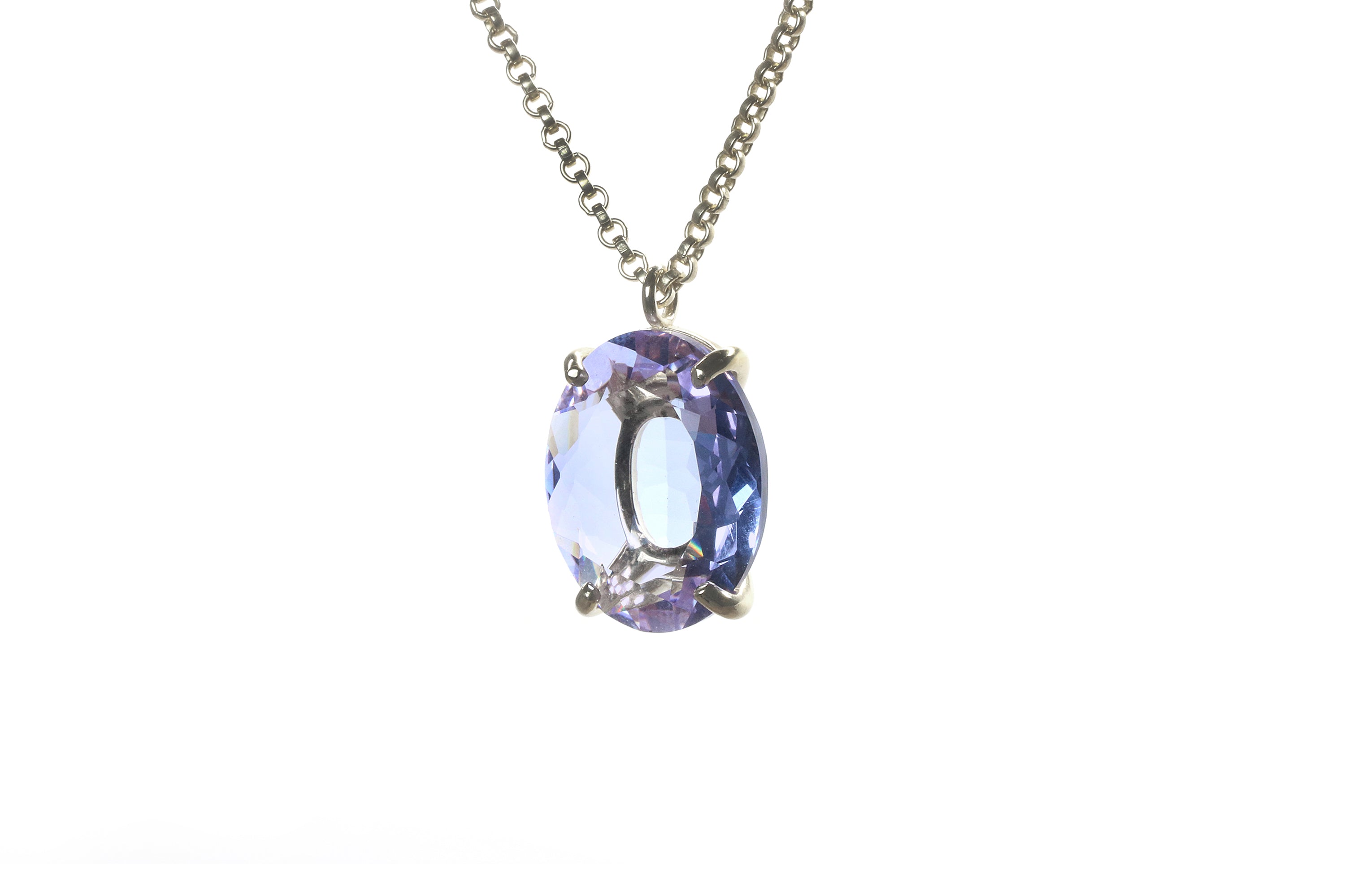 Oval Tanzanite Pendant Gold Necklace necklaces Anemone Jewelry