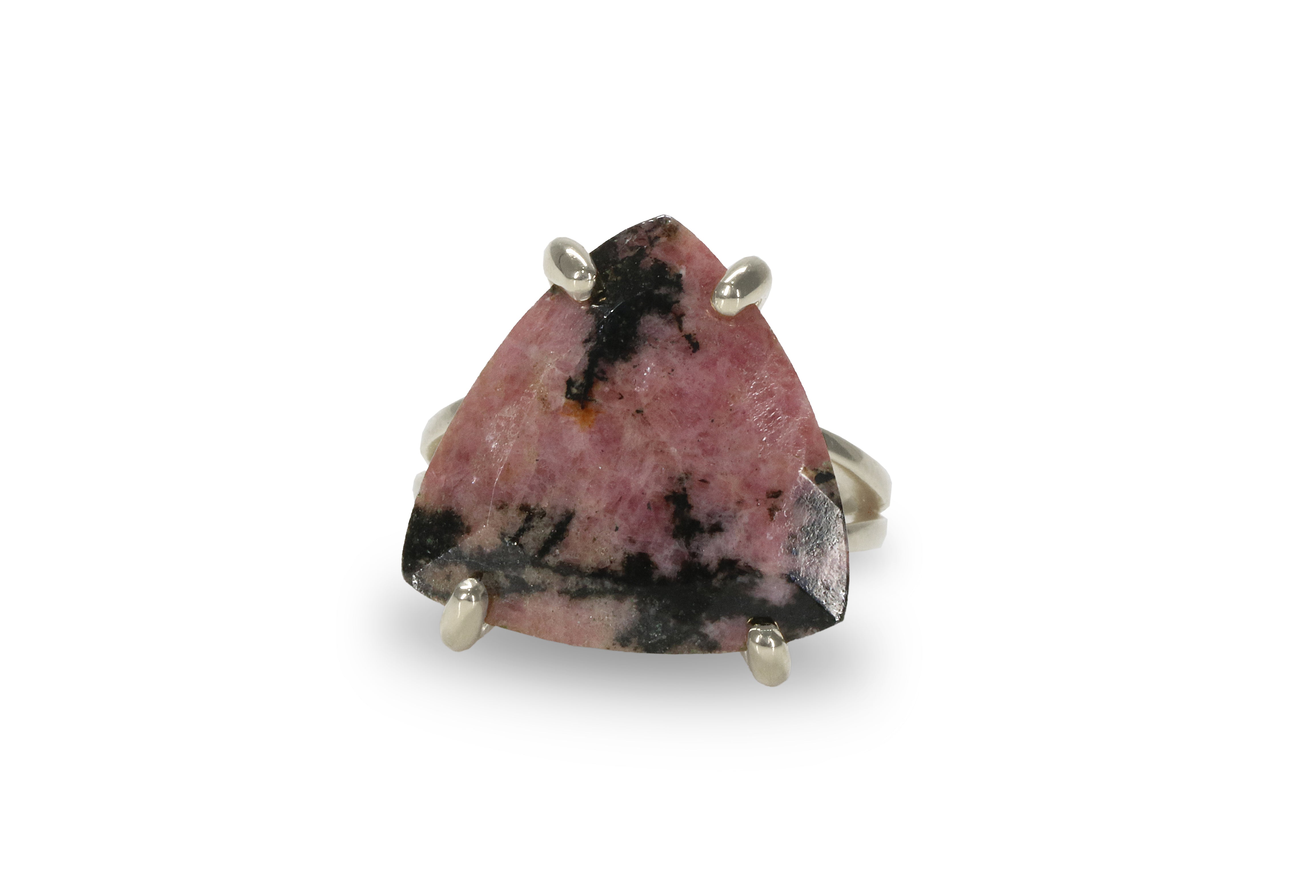 Rhodonite Ring with 925 Sterling Silver Ring Band Rings Anemone Jewelry
