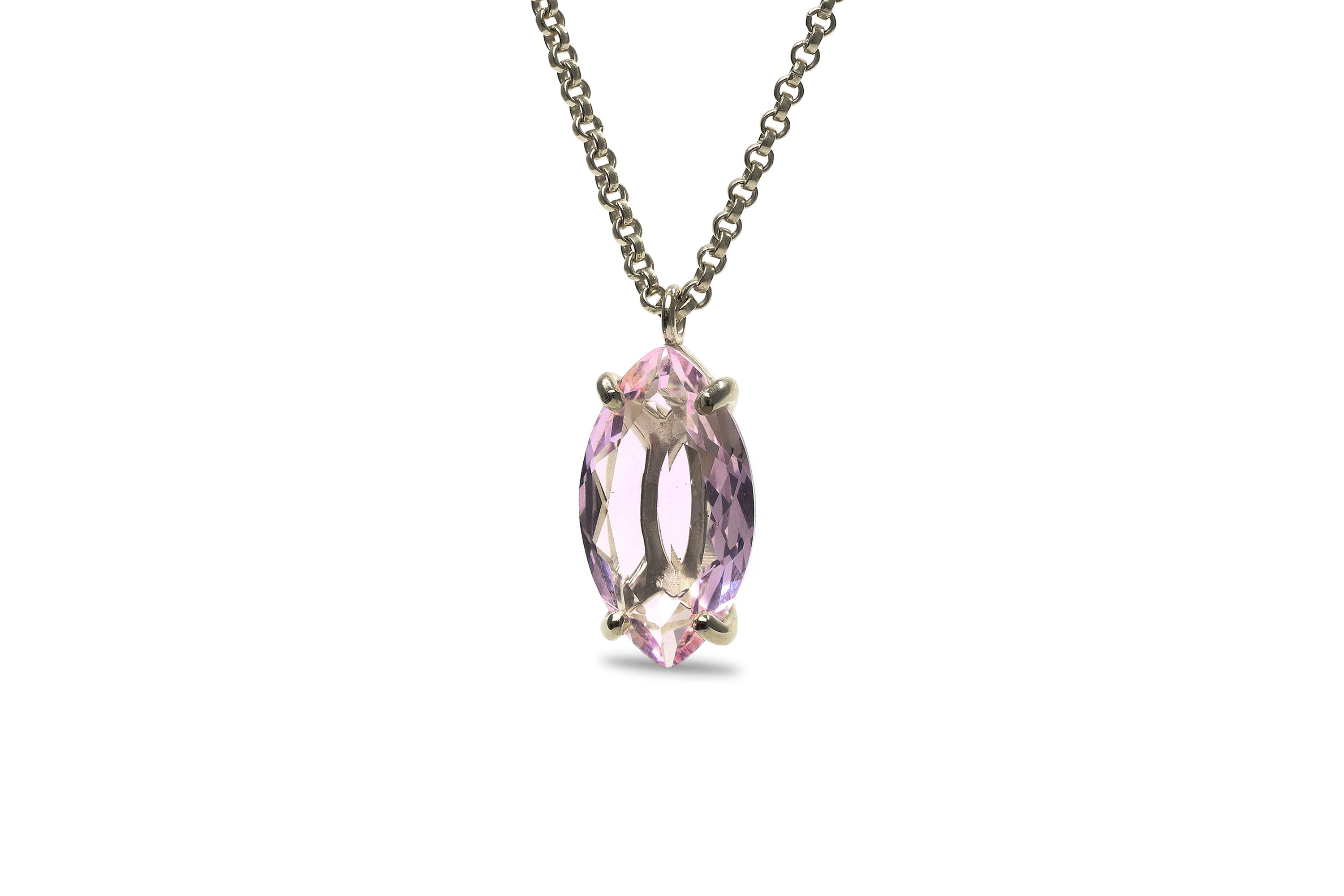 Lustrous 14k Gold Rose Quartz Necklace necklaces Anemone Jewelry