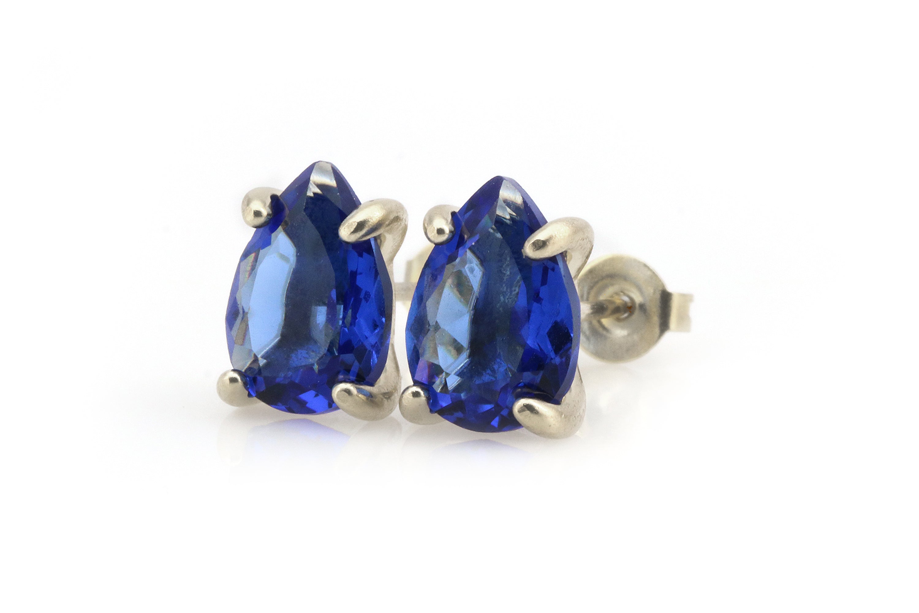 Dainty Sapphire Gold Stud Earrings Earrings Anemone Unique