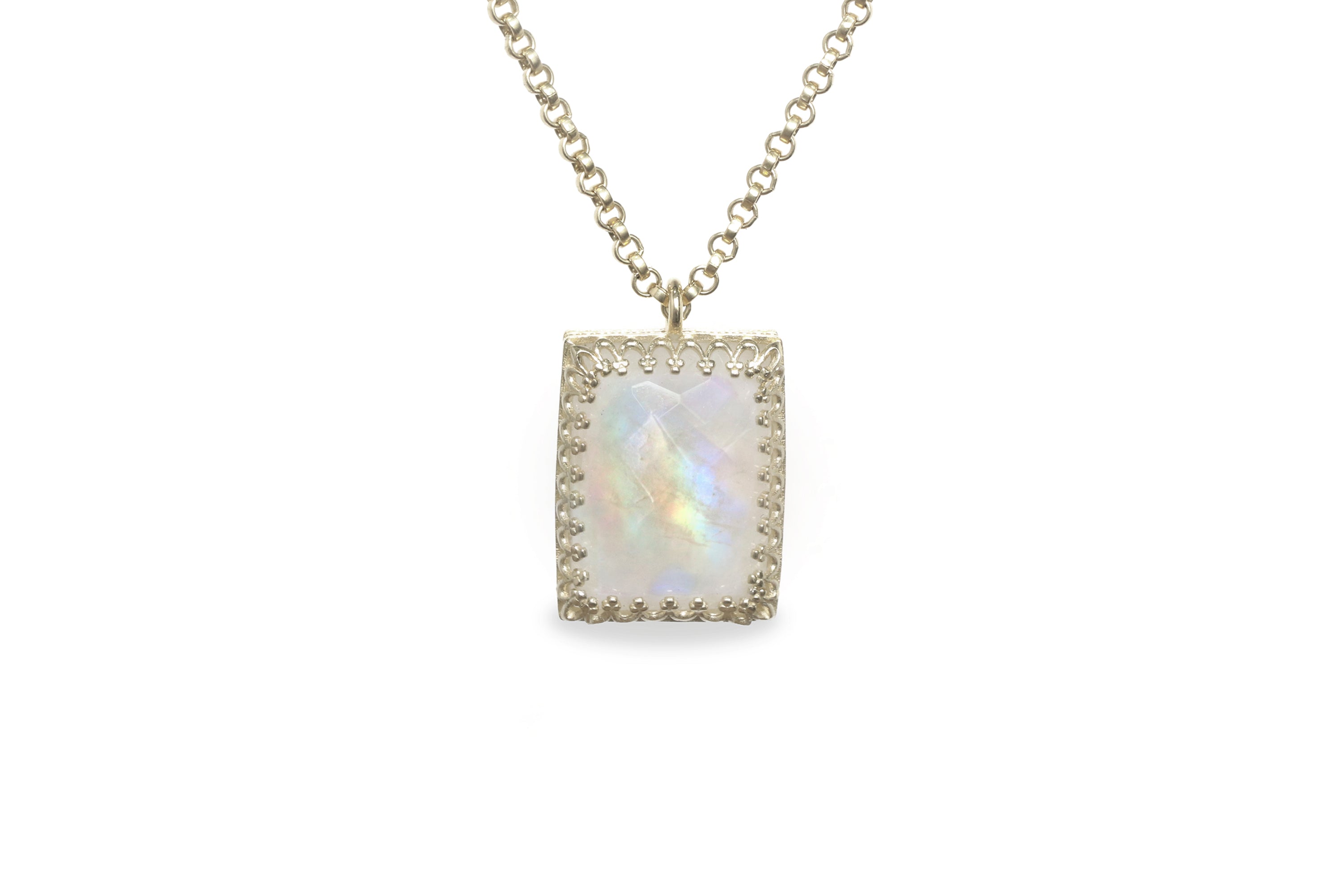 Luminescent Moonstone Sterling Silver Necklace necklaces Anemone Jewelry