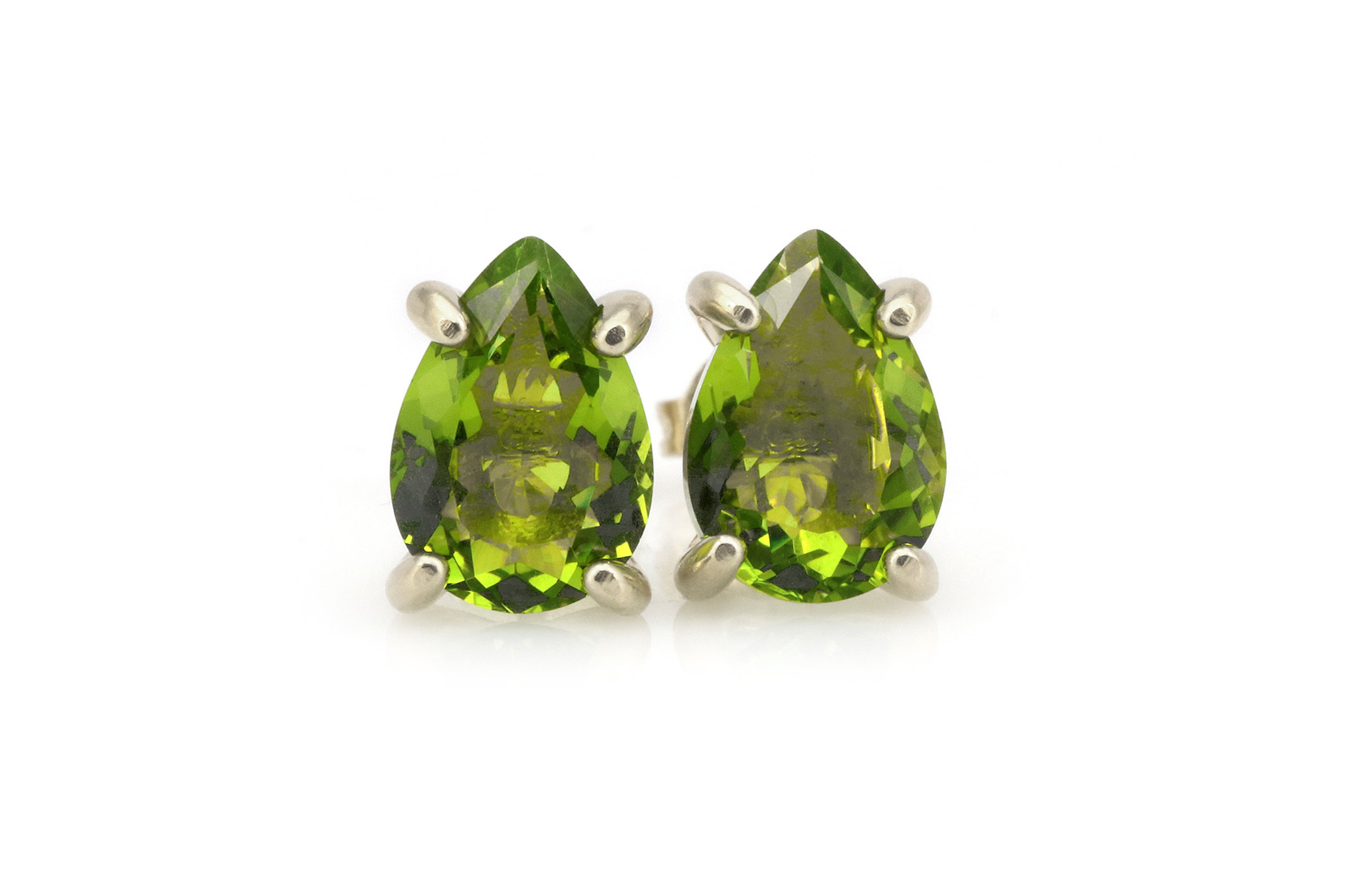 Sterling Silver Peridot Stud Earrings Earrings Anemone Unique