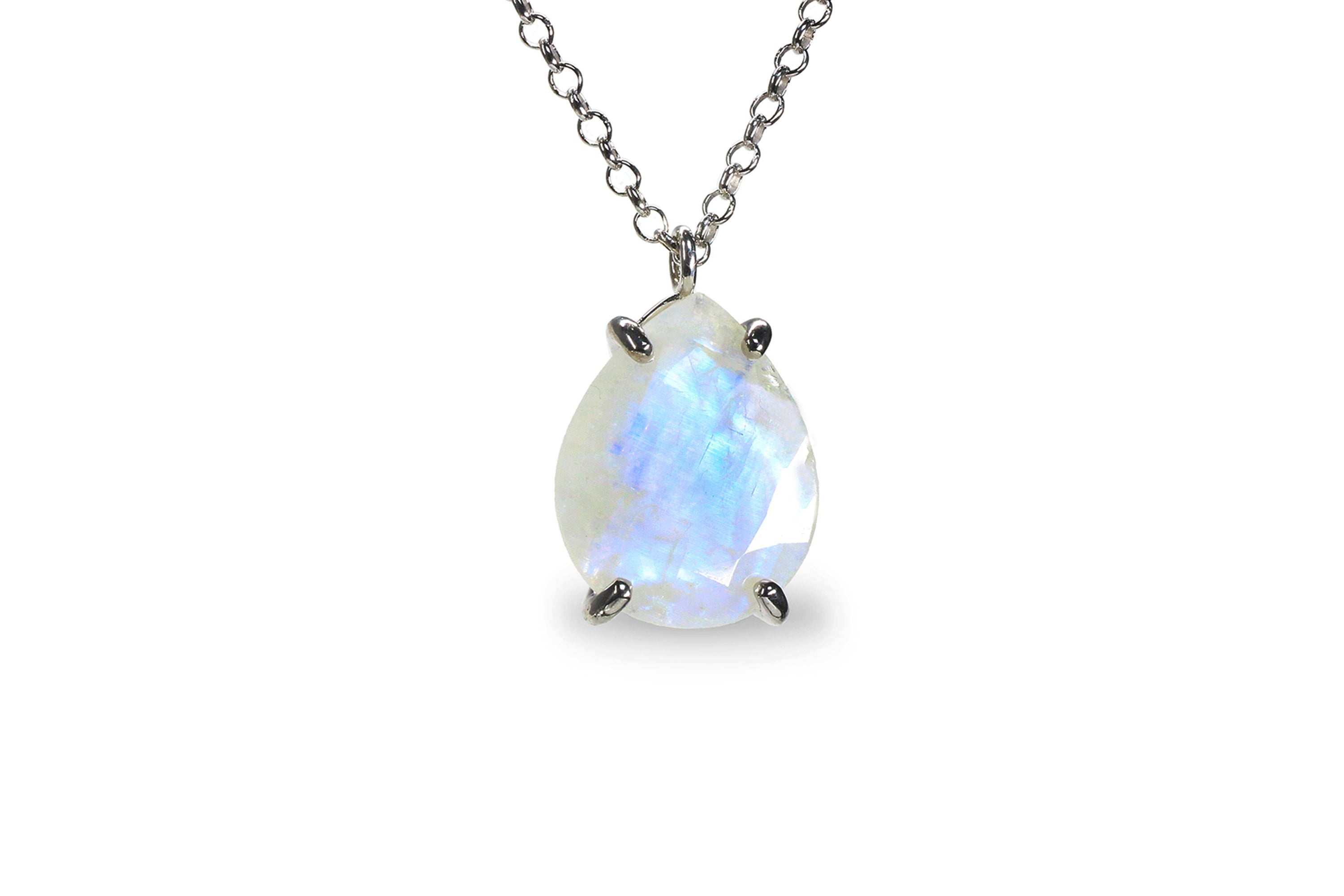 Pear Moonstone Jewelry Necklace in Silver necklaces Anemone Jewelry