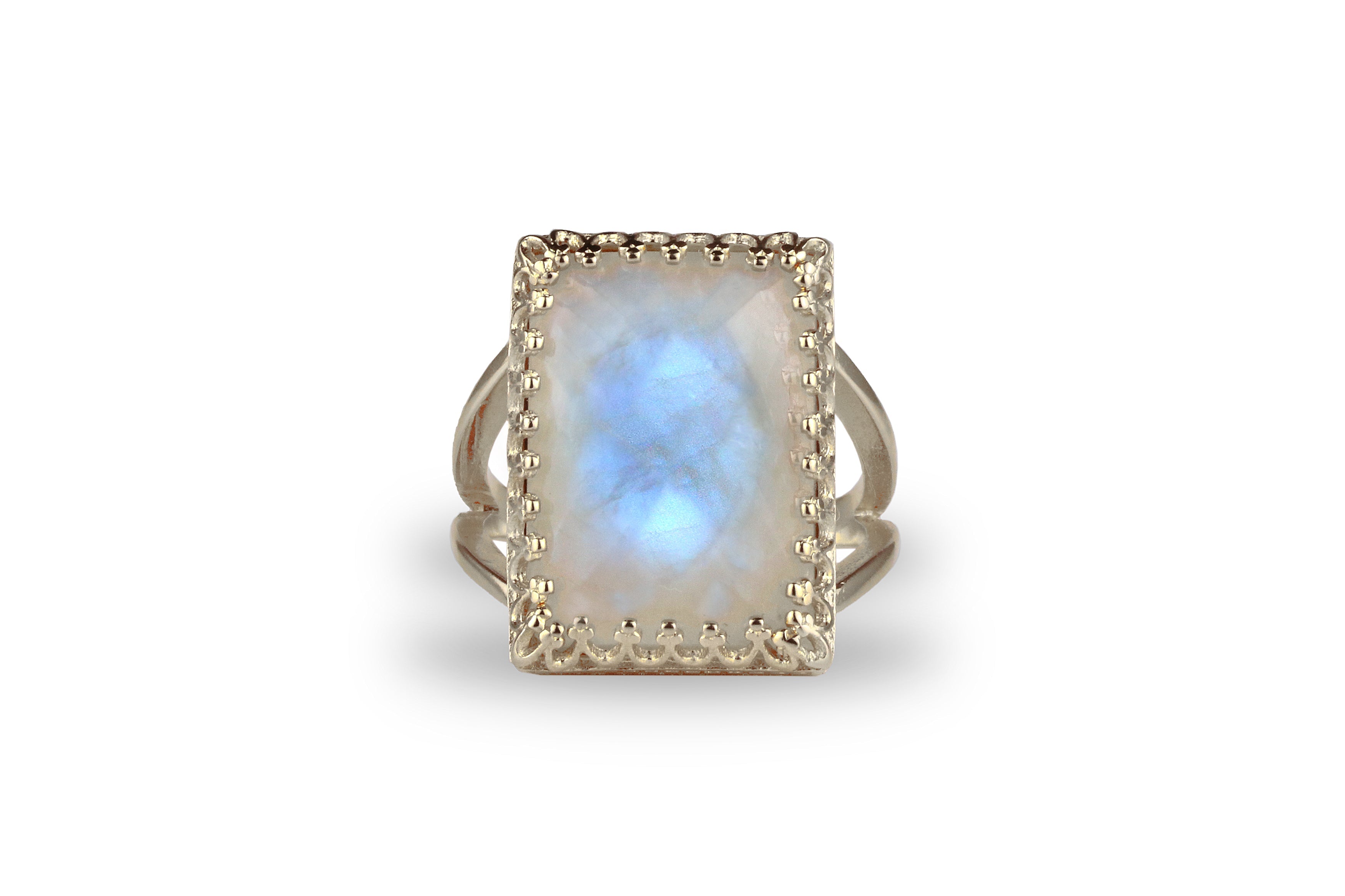 Charming Moonstone in 925 Sterling Silver Rings Anemone Jewelry