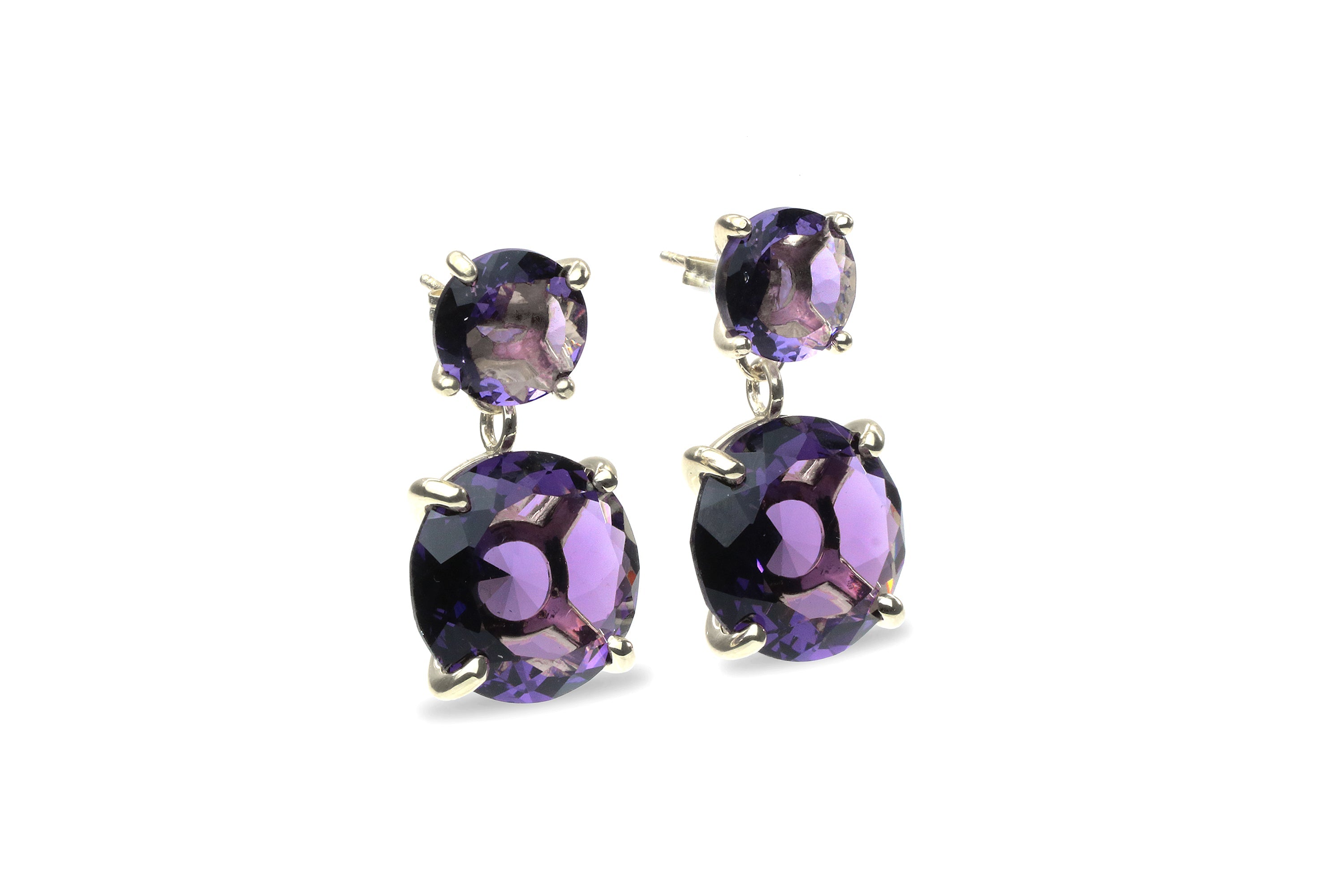 Vibrant Amethyst Sterling Silver Earrings Earrings Anemone Jewelry