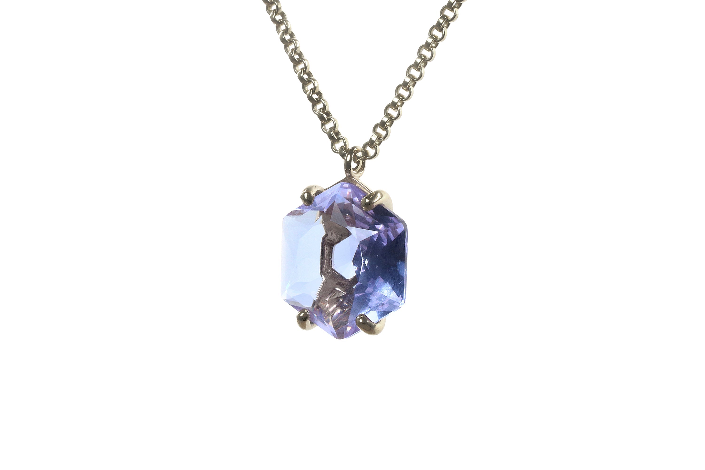 Hexagon Tanzanite Necklace in Sterling Silver necklaces Anemone Jewelry