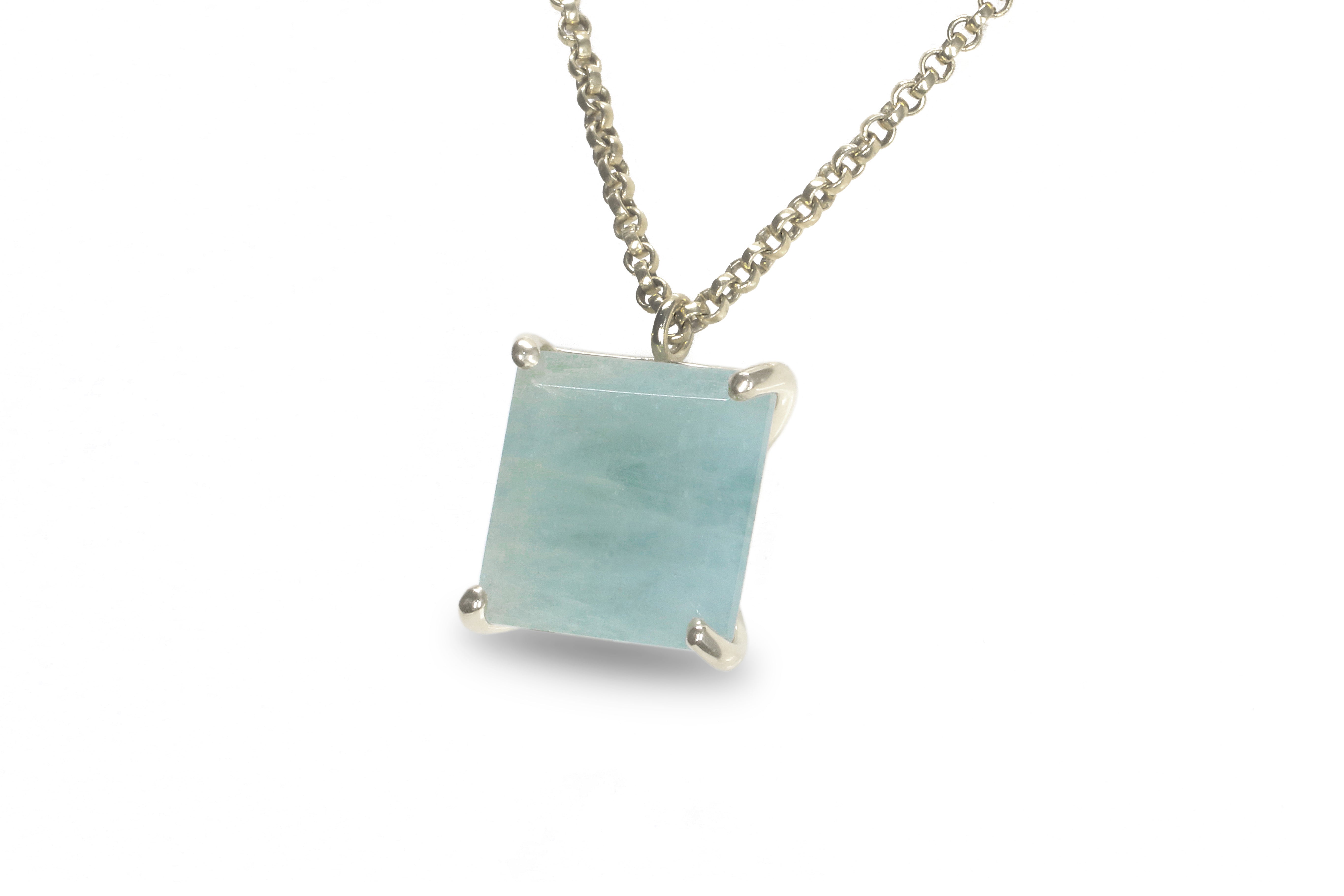 Aquamarine Necklace 14k Gold Filled Chain necklaces Anemone Jewelry