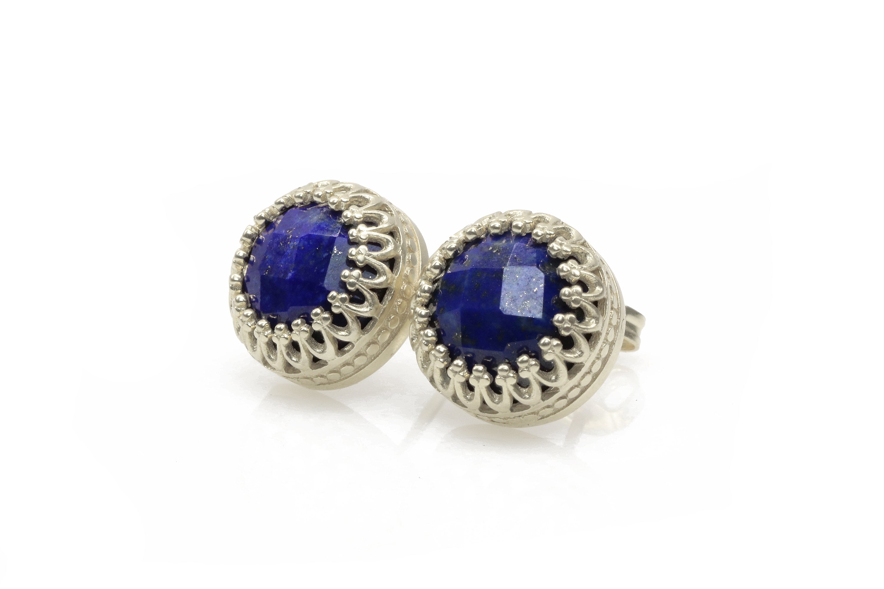 Lapis Lazuli Earrings in 14k Rose Gold Earrings Anemone Jewelry